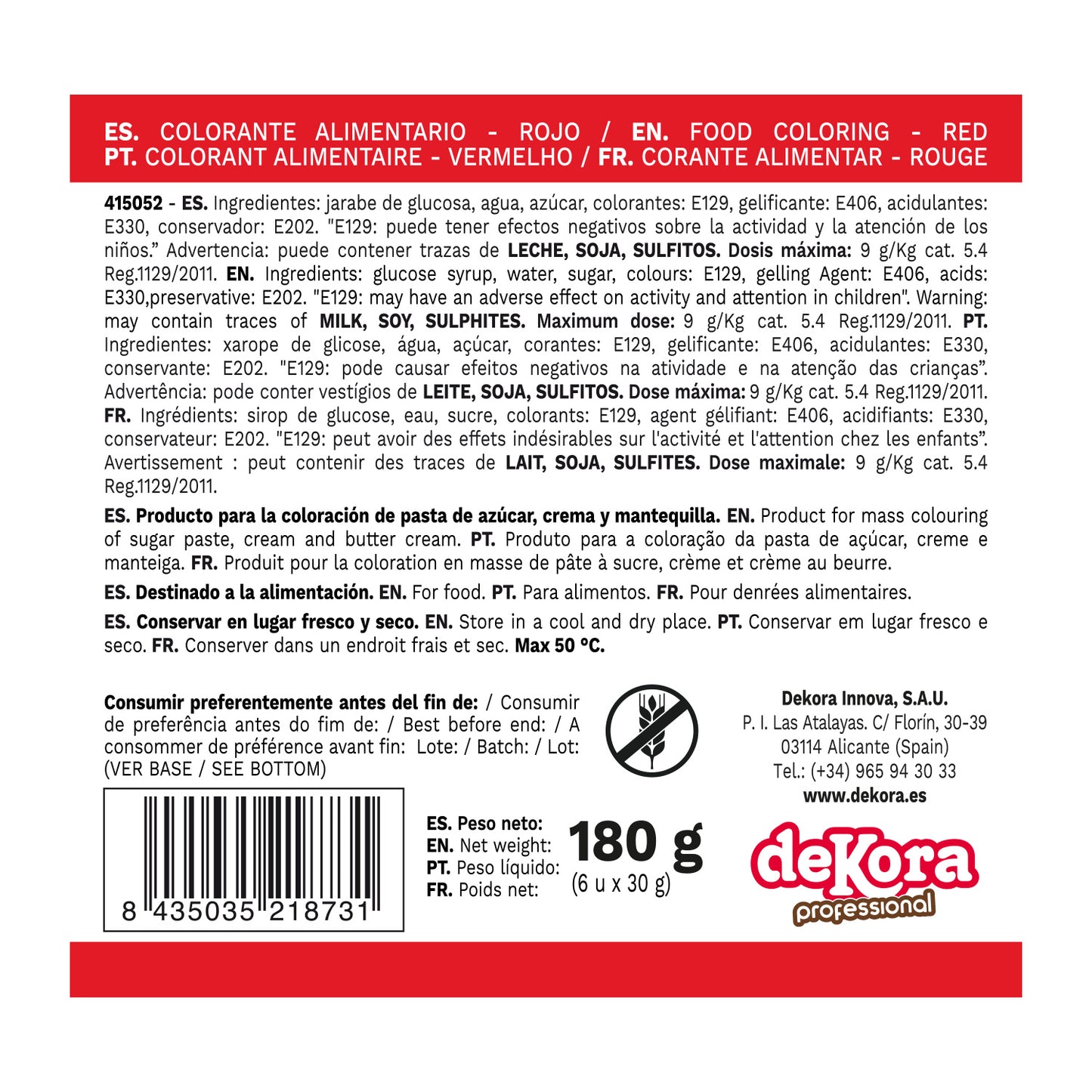 COLORANTE IN PASTA ROSSO 30G