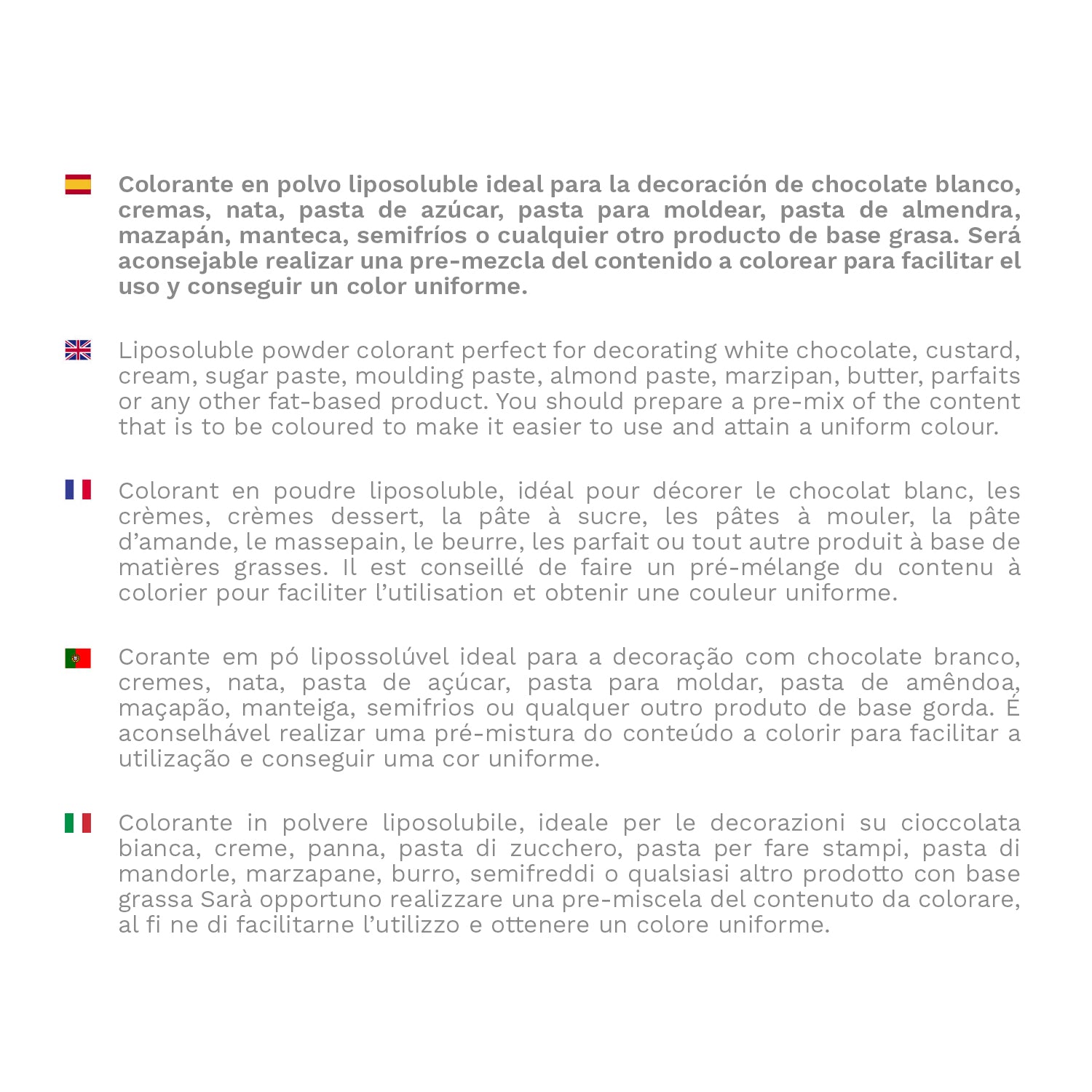 COLORANT EN POUDRE LIPOSOLUBLE BLANC 25GR