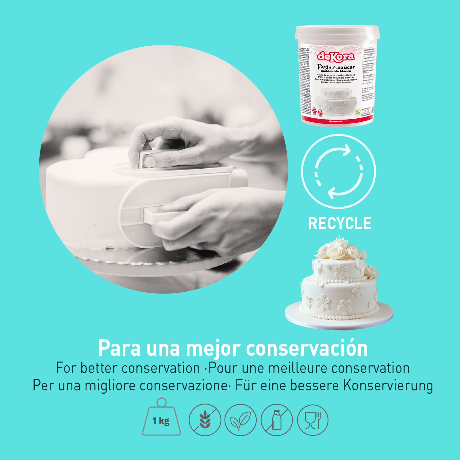 WHITE MOULDABLE SUGAR PASTE FONDANT 1 KG