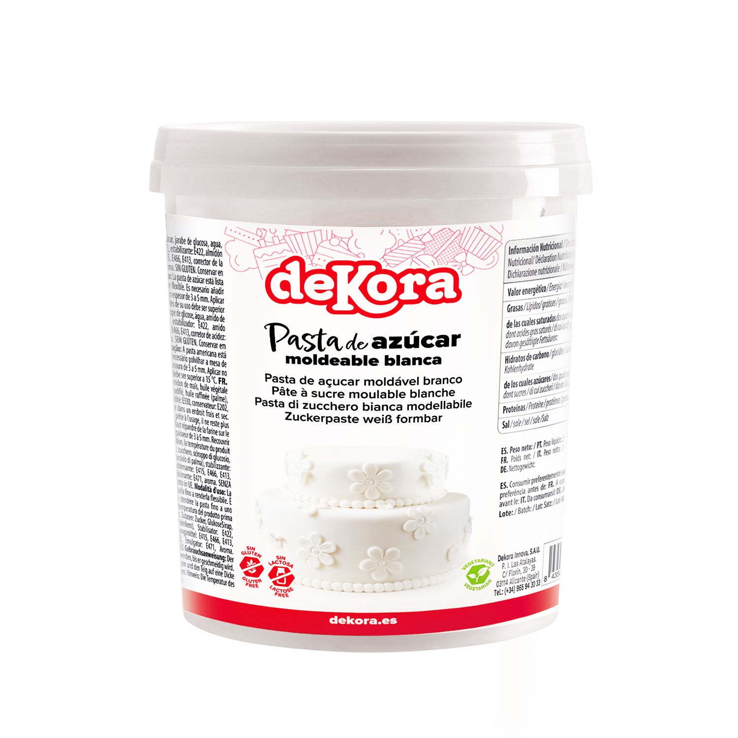 PASTA DE AÇÚCAR / FONDANT PARA MOLDAR BRANCA 1 KG