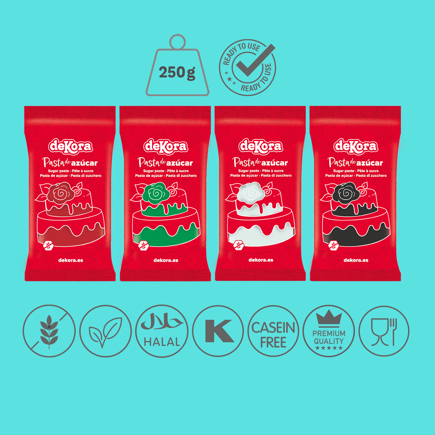 PASTA DI ZUCCHERO/FONDANT ROSSO 250 GR