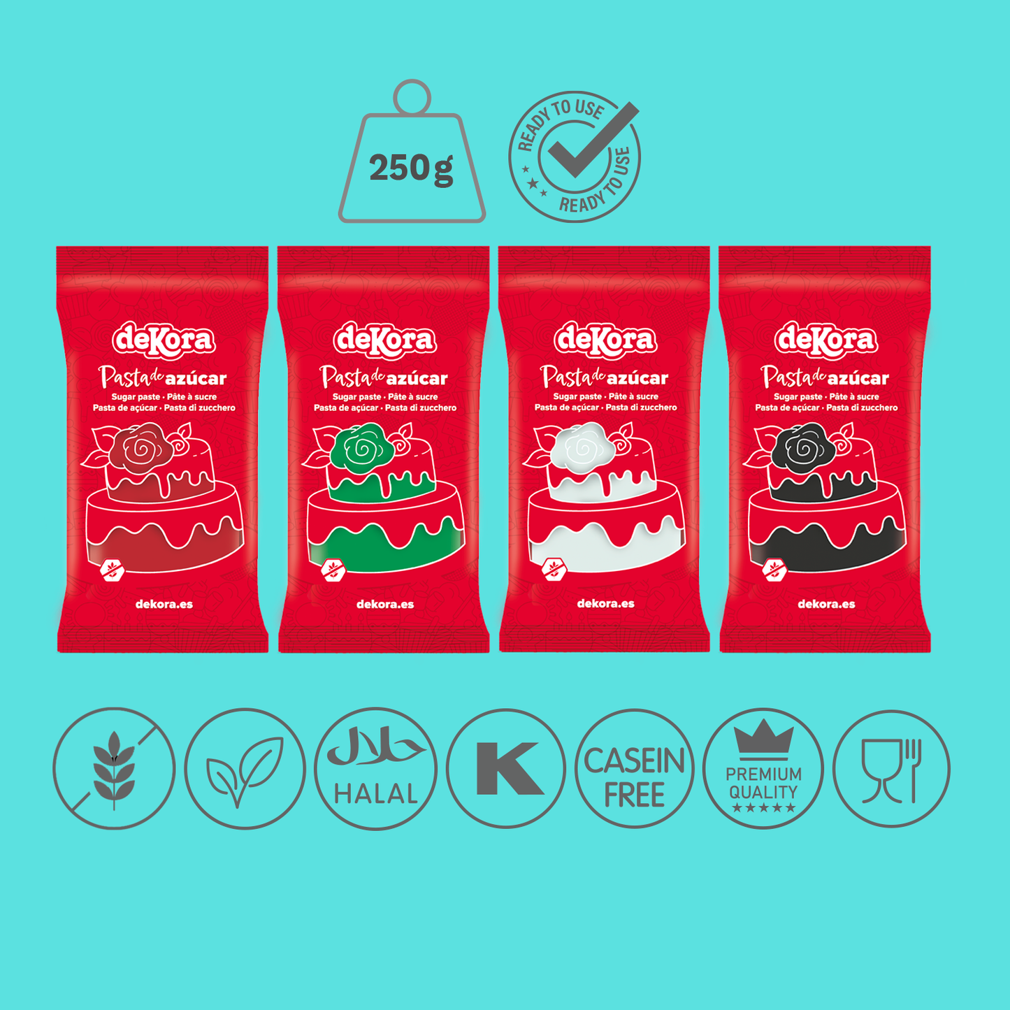 PASTA DI ZUCCHERO/FONDANT ROSSO 250 GR