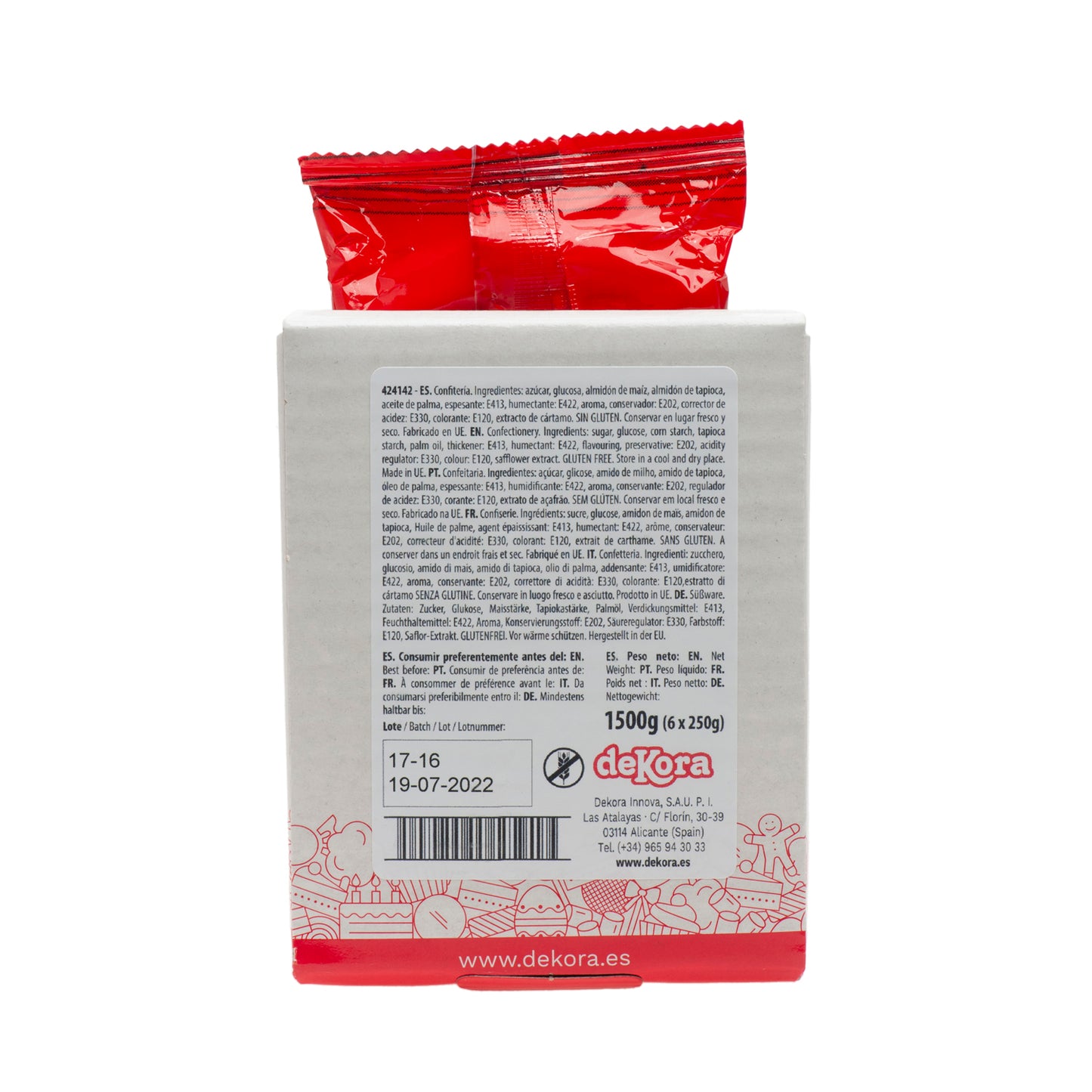 PASTA DI ZUCCHERO/FONDANT ROSSO 250 GR