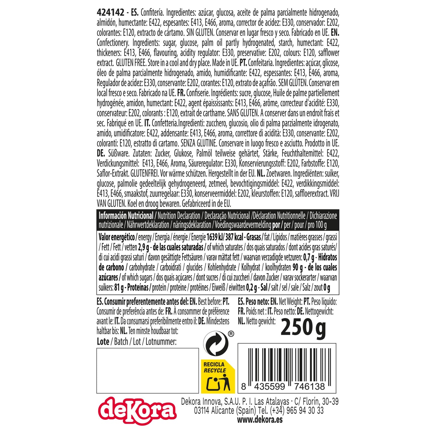 PASTA DI ZUCCHERO/FONDANT ROSSO 250 GR
