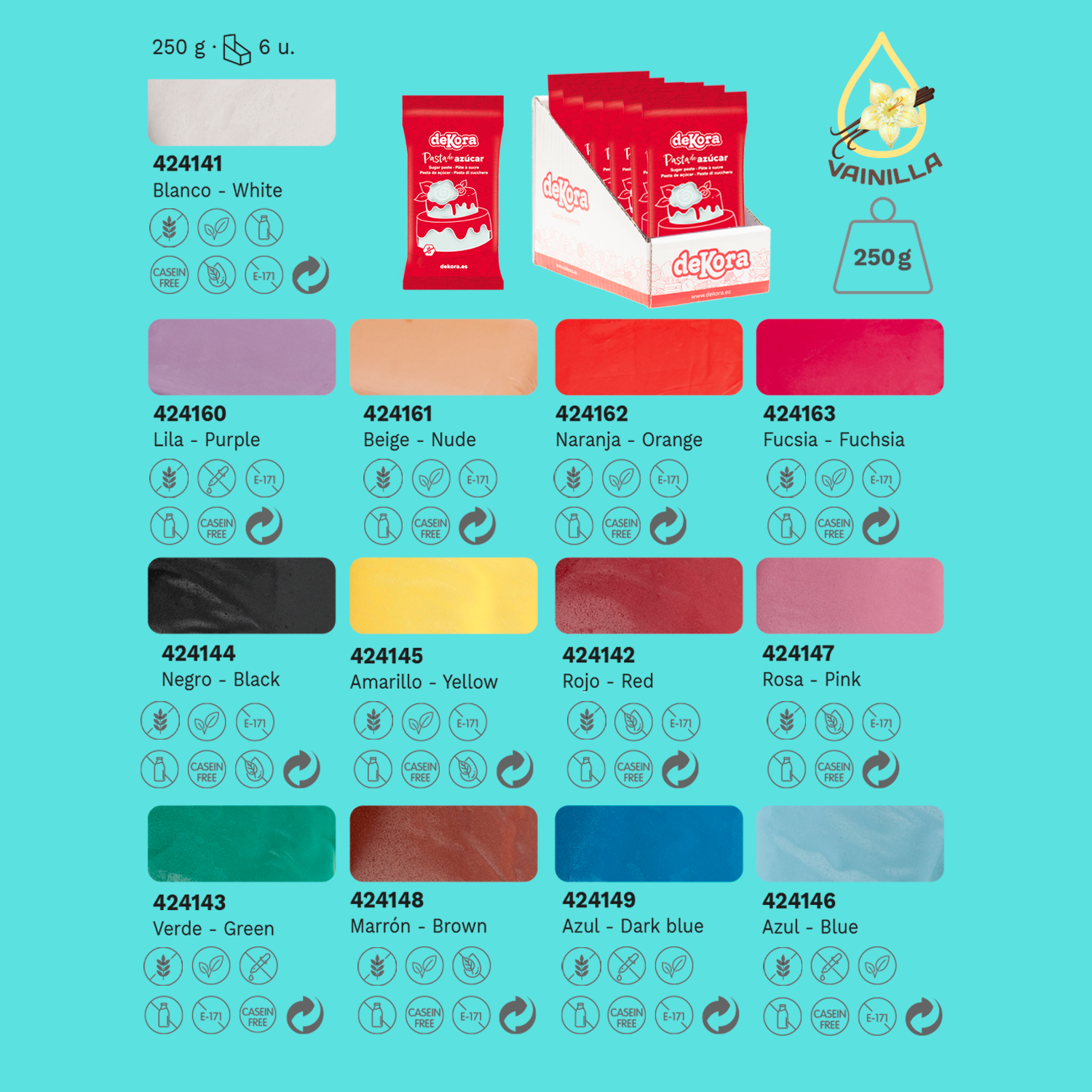 PASTA DI ZUCCHERO/FONDANT ROSSO 250 GR