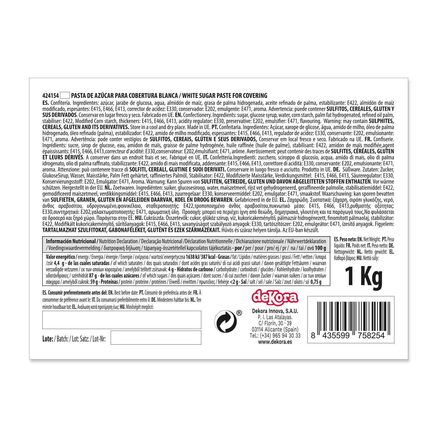FONDANT BRANCO 1KG