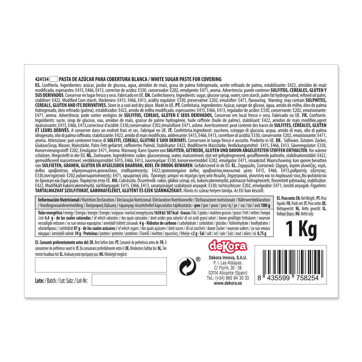 FONDANT BRANCO 1KG