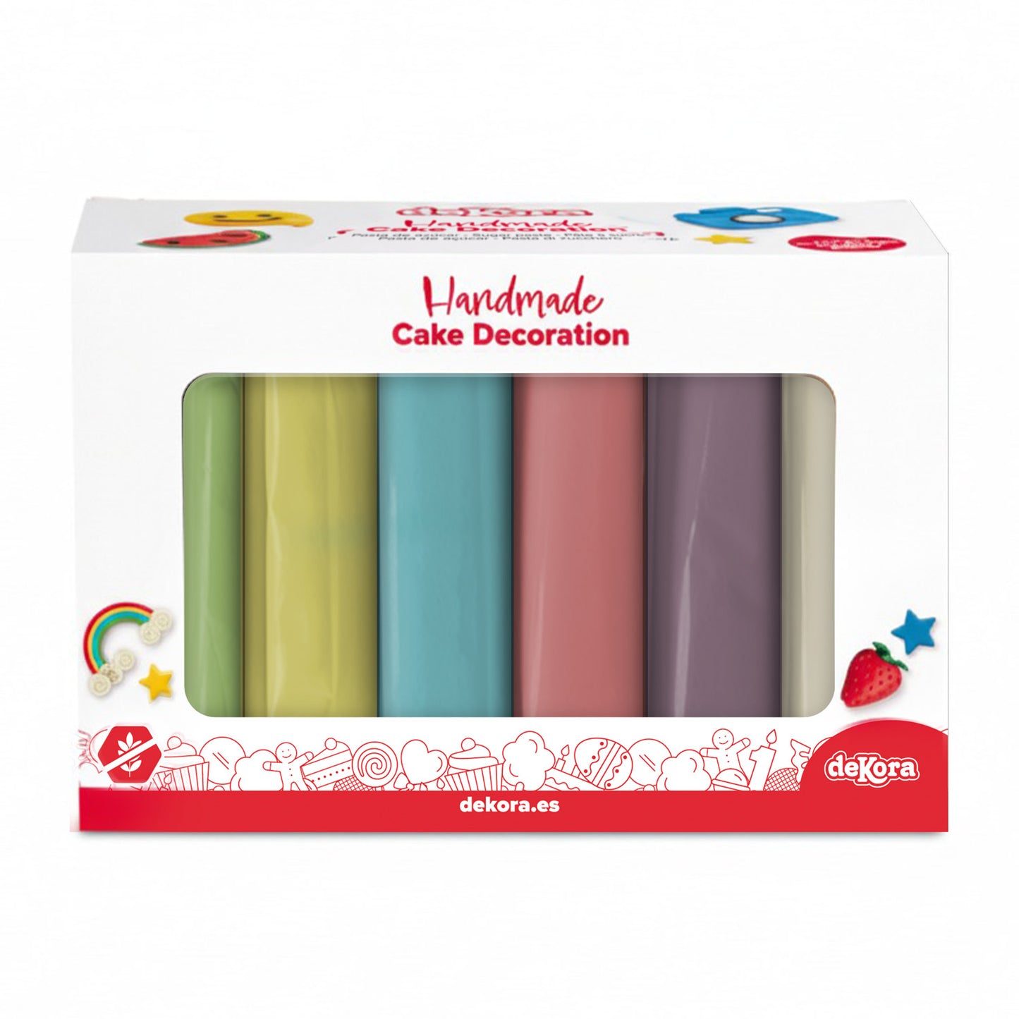 PACK FONDANT 6 PASTEL COLOURS 600GR