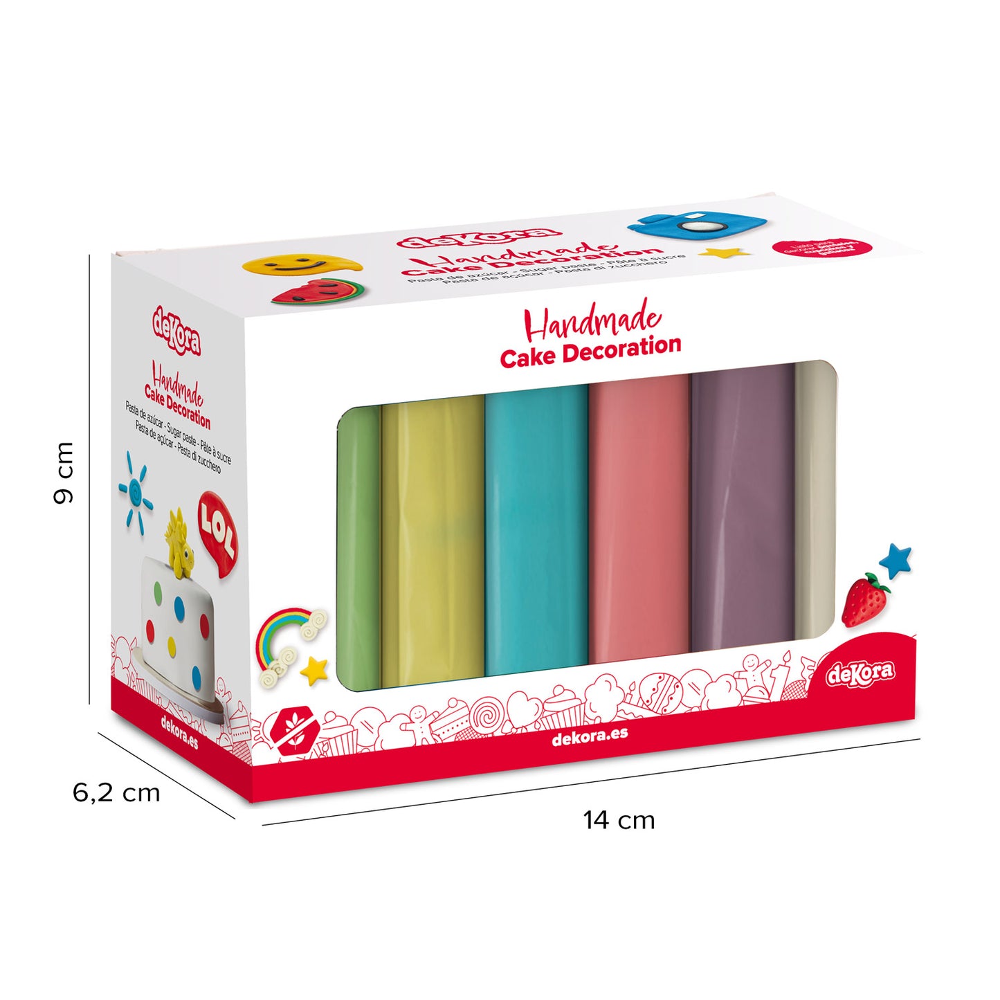 PACK FONDANT 6 PASTEL COLOURS 600GR