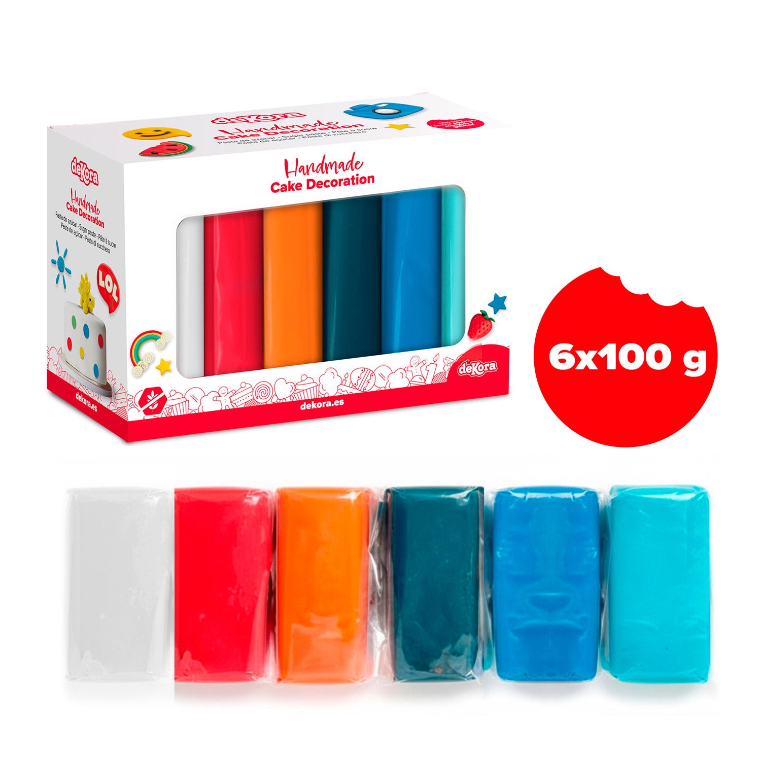 MISSIONE SPAZIALE PACK FONDANT 6 COLORI 600GR