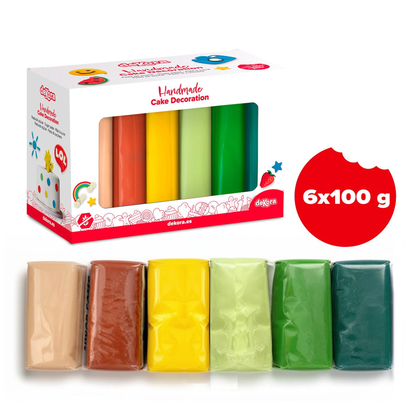 THE JUNGLE PACK FONDANT 6 COLOURS 600GR