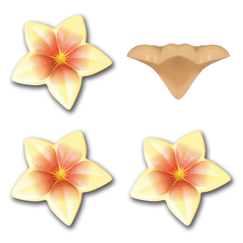 CHOCOLATE FLOWER 3D WHITE 35X15MM