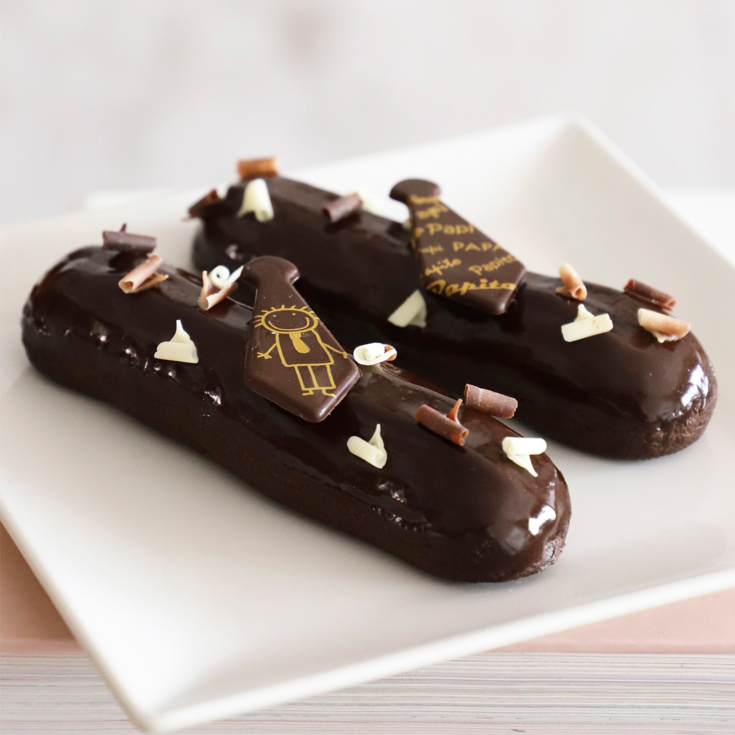 FATHERS DAY TIE DARK CHOCOLATE CAKE DECORATION 3 ASSORTED DESIGNS 56 x23 MM