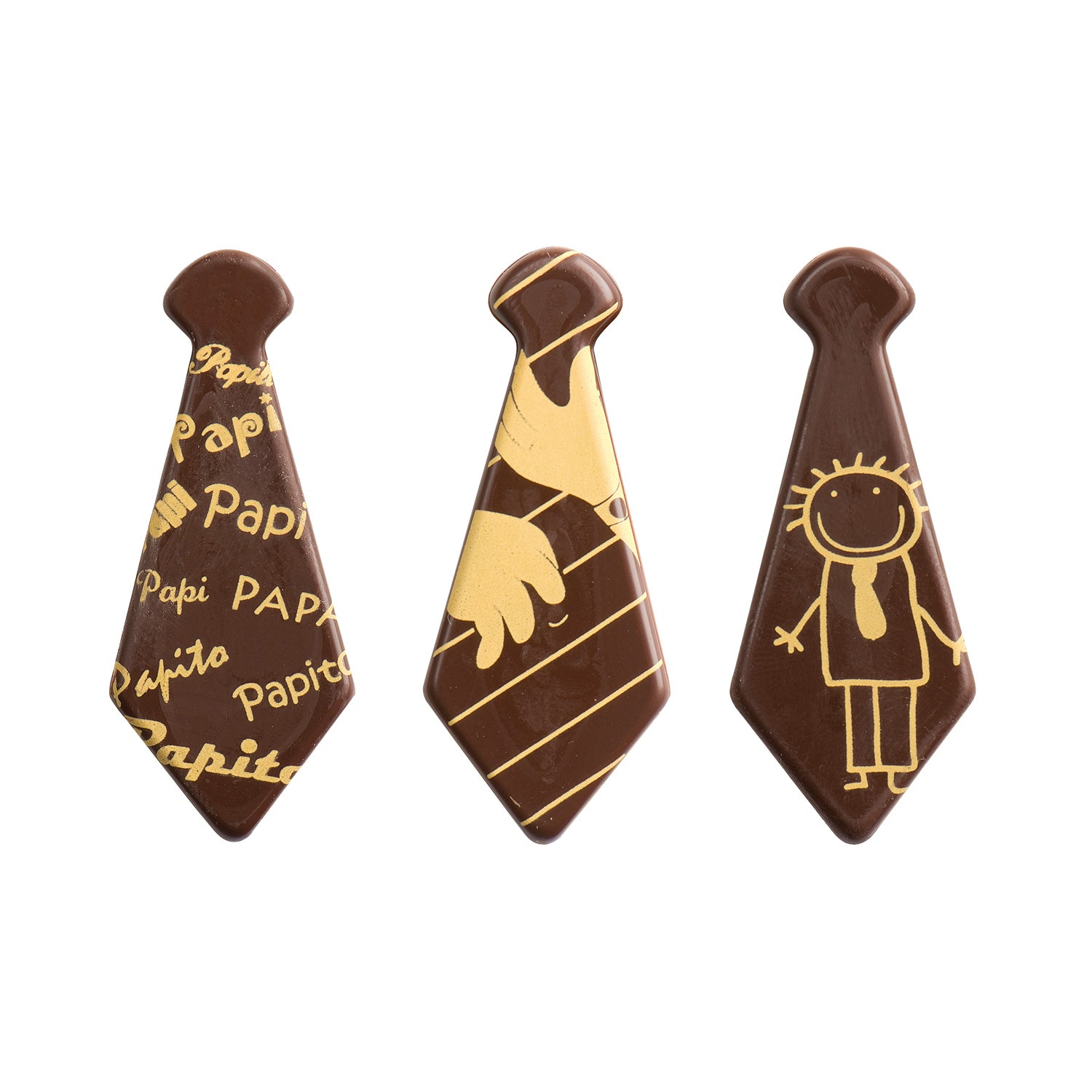 DECORACIÓN CHOCOLATE NEGRO CORBATAS DÍA DEL PADRE 3 MOD. SURT. 56 x23 MM