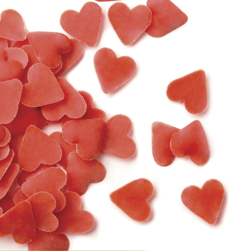 CHOCOLATE SPRINKLE HEARTS RED 600GR