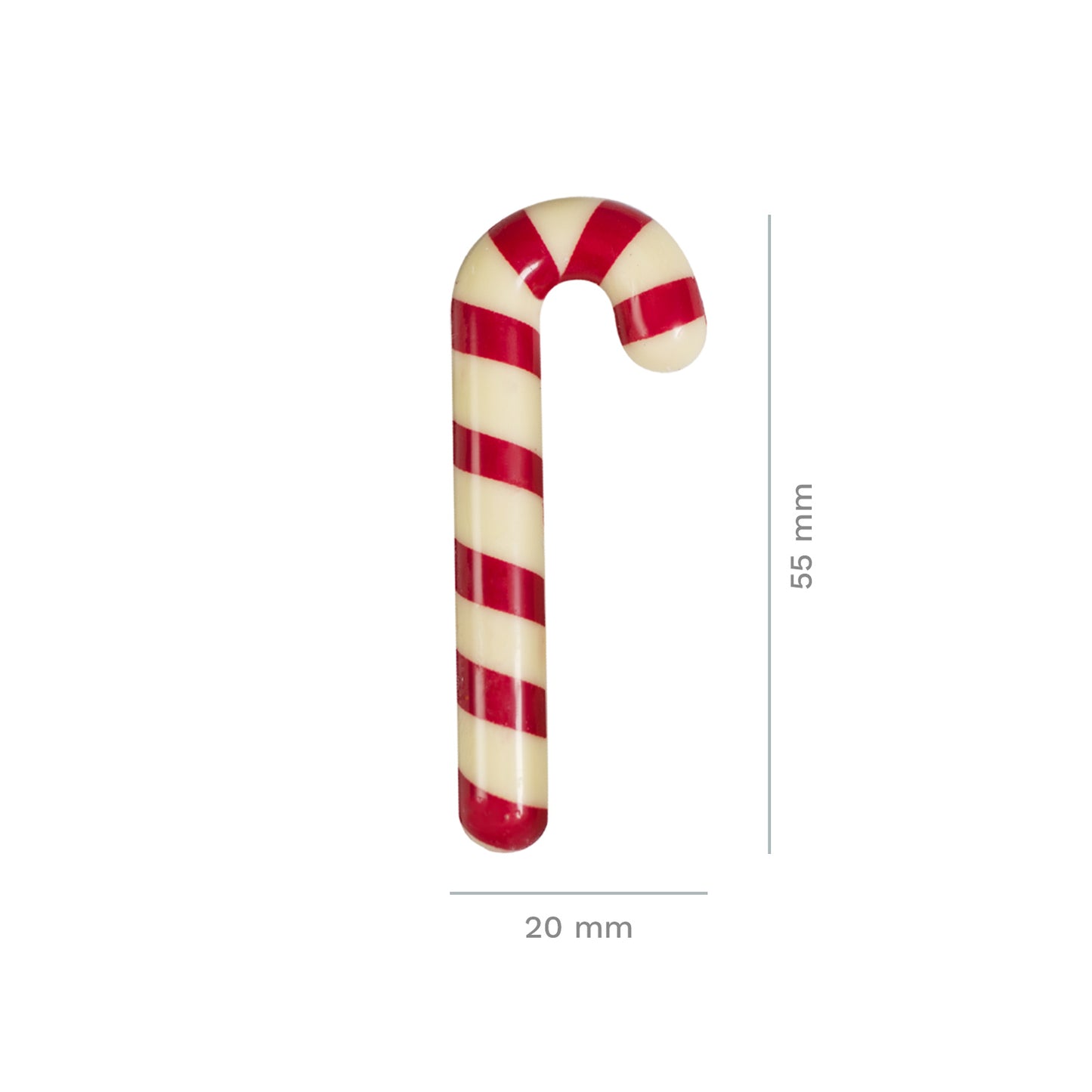 DECORACIÓN CHOCOLATE BLANCO BASTÓN NAVIDAD 20X55MM