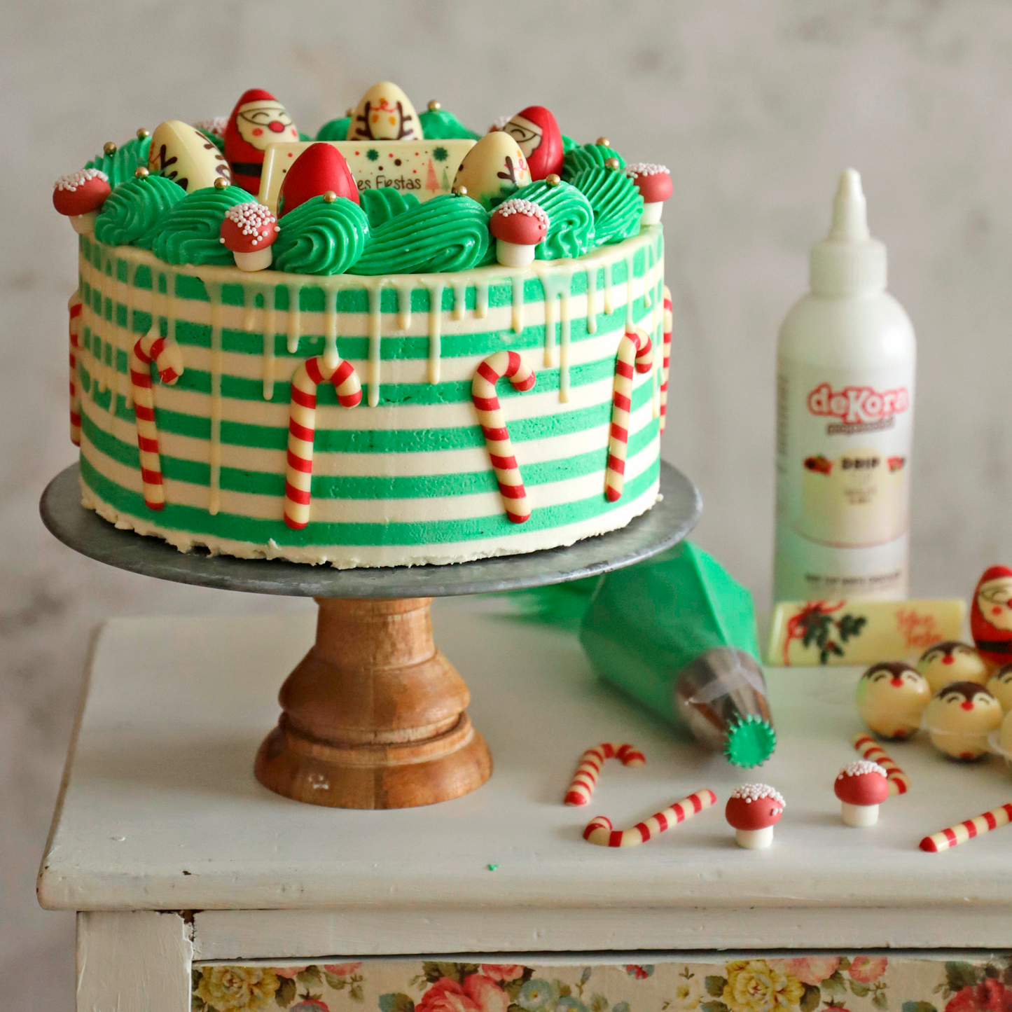 DECORAÇÃO CHOCOLATE BRANCO CANDY CANE NATAL 20X55MM