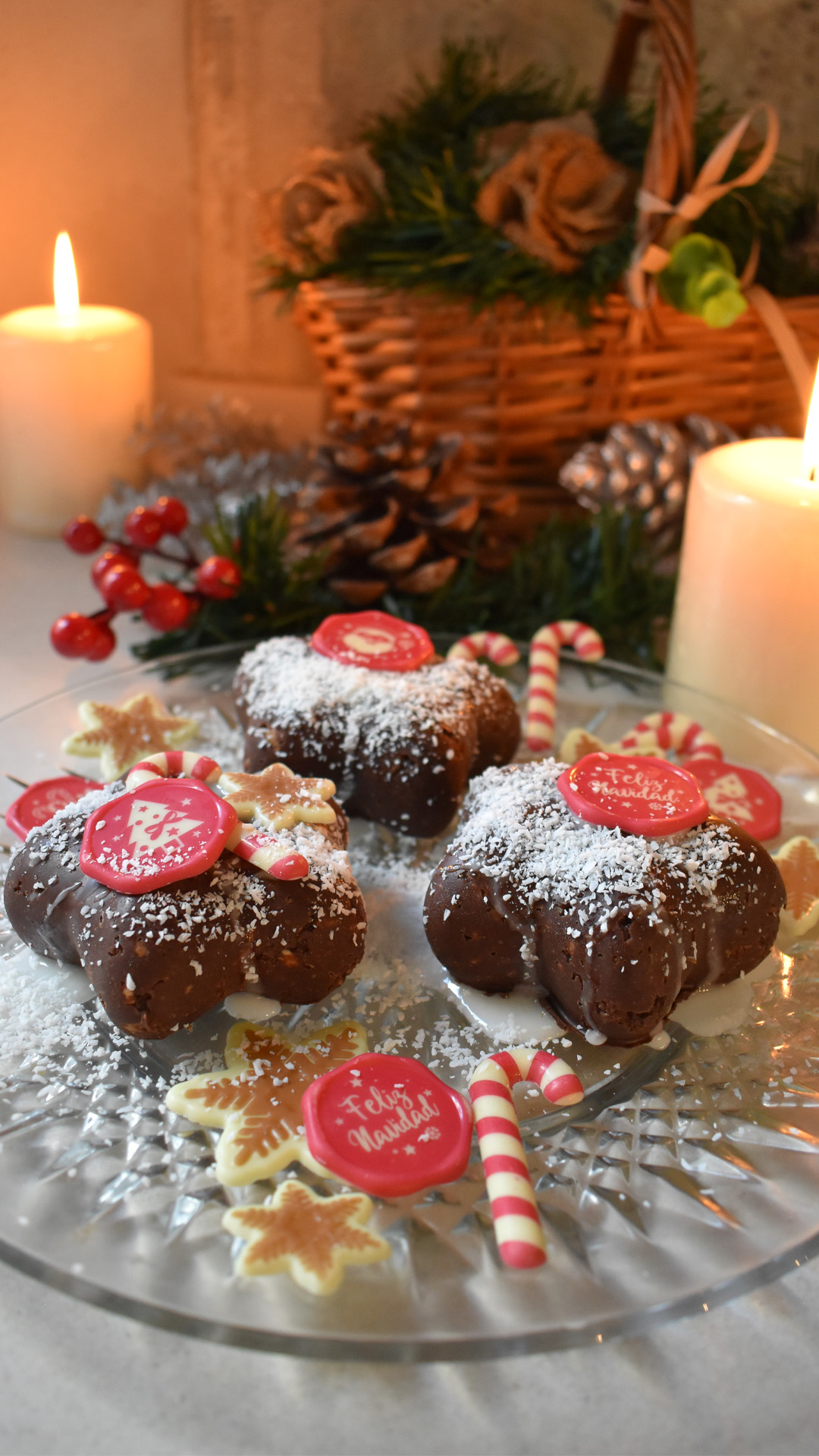 DECORAÇÃO CHOCOLATE BRANCO CANDY CANE NATAL 20X55MM