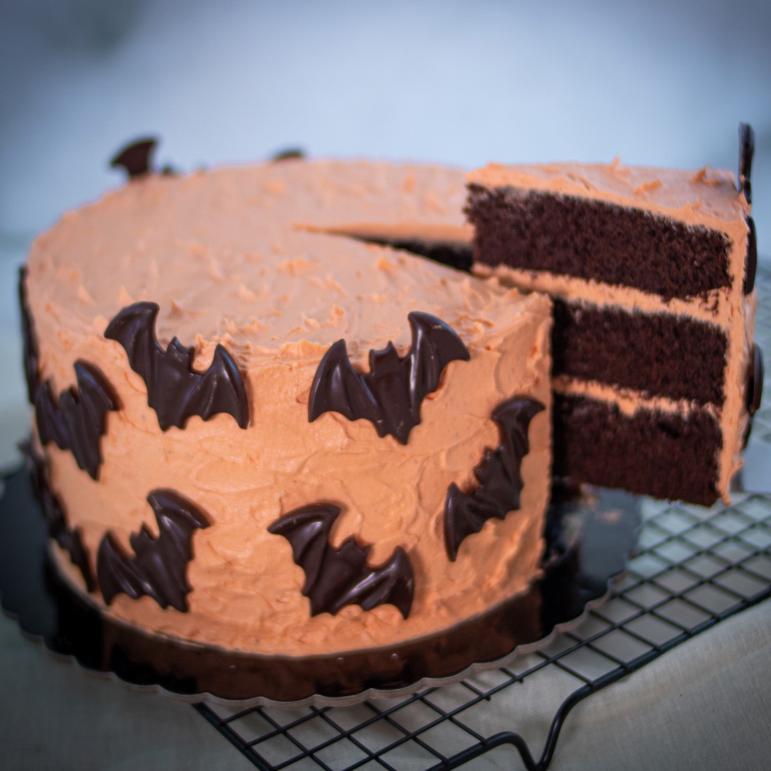 BAT HALLOWEEN CHOCOLATE CAKE DECORATION 55X33MM