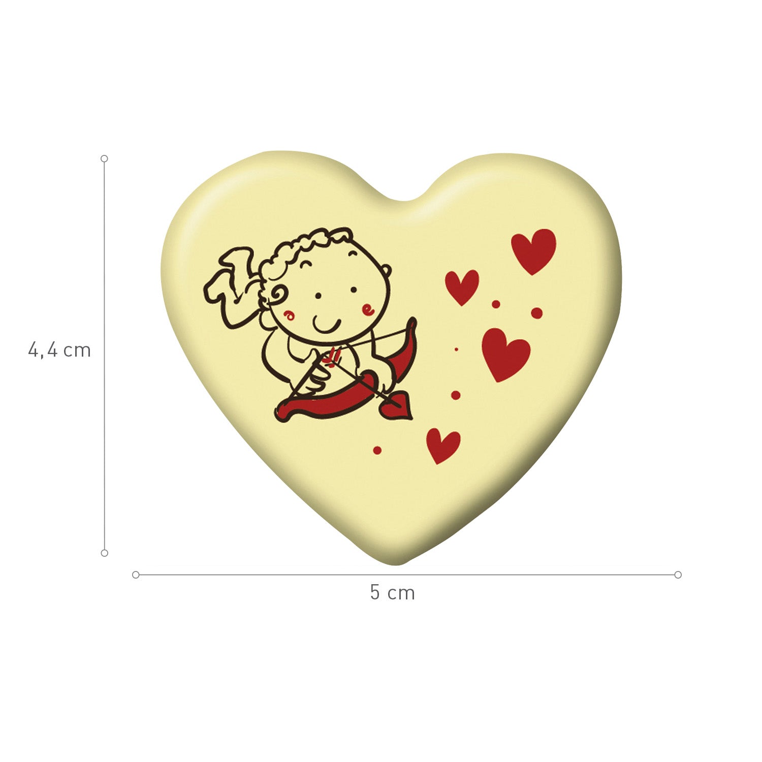 DECORACIÓN CHOCOLATE BLANCO CORAZÓN CUPIDO 50X44MM