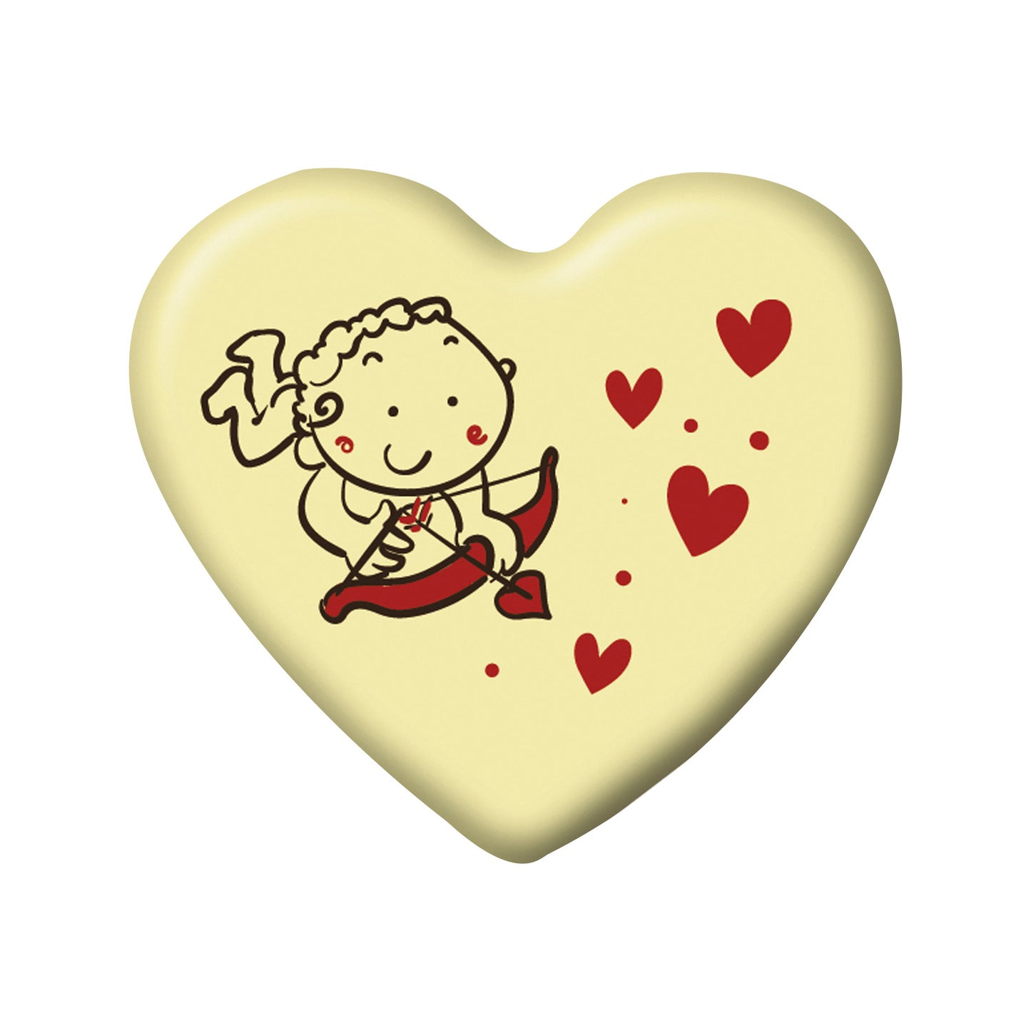 DECORACIÓN CHOCOLATE BLANCO CORAZÓN CUPIDO 50X44MM