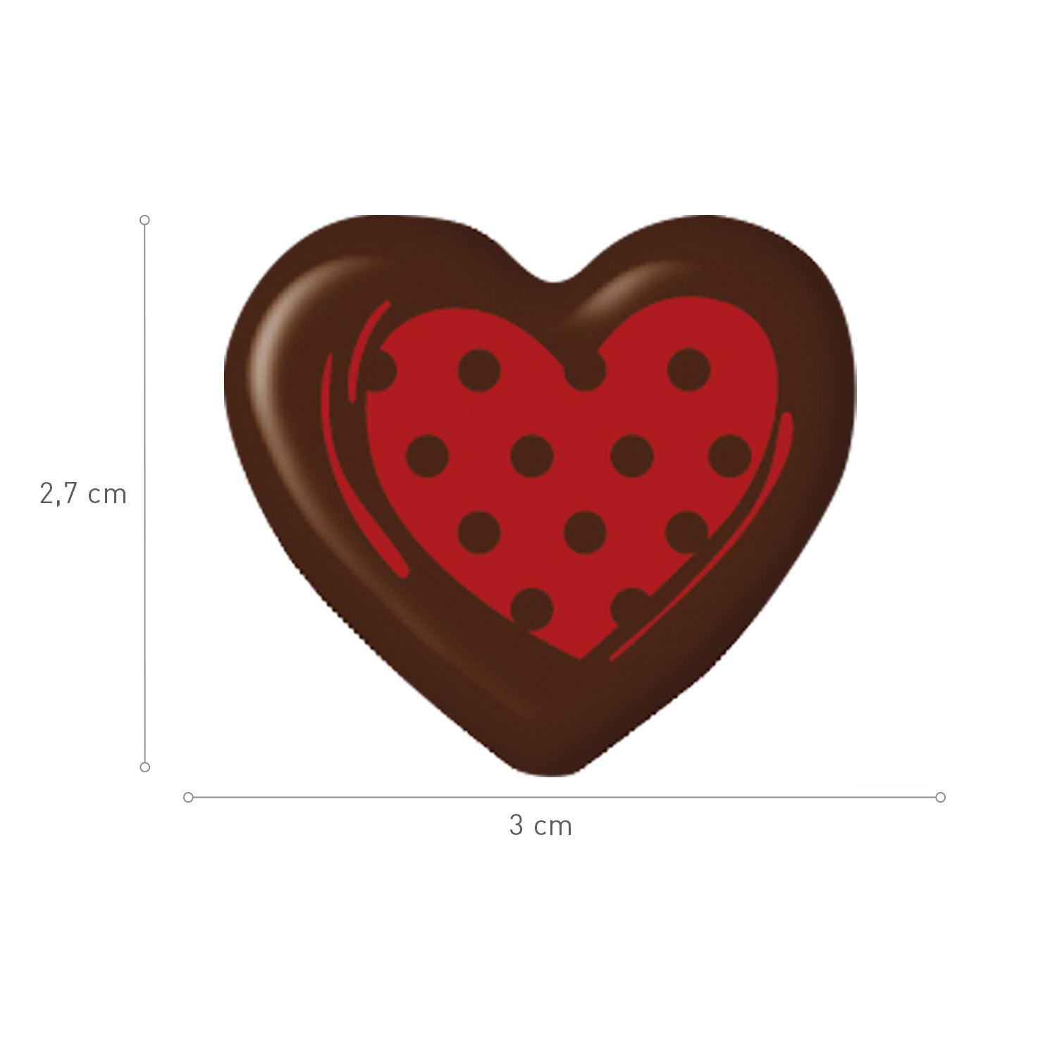 CHOCOLATE CAKE DECORATION ASSORTED HEARTS 30X27MM