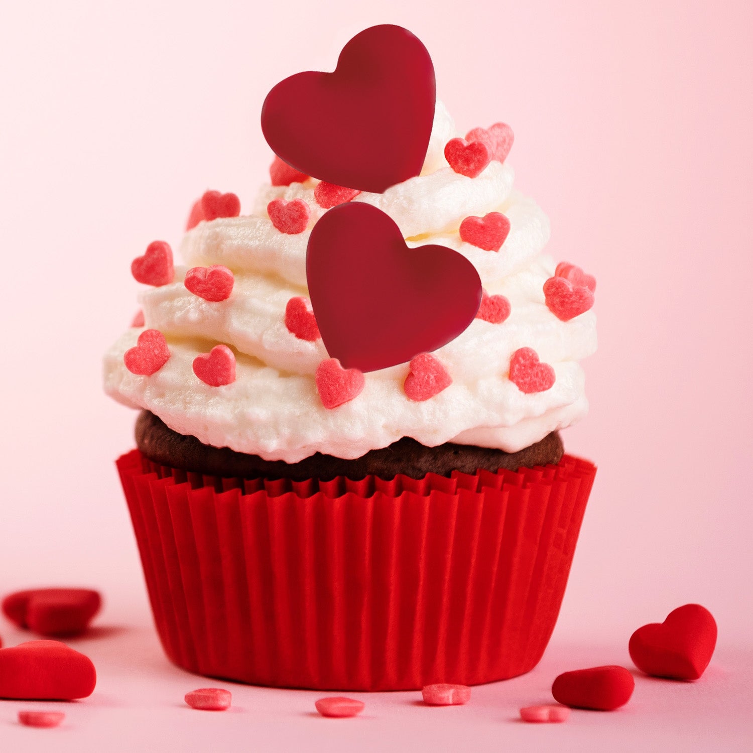 RED HEART 2D BLACK CHOCOLATE 30X27MM