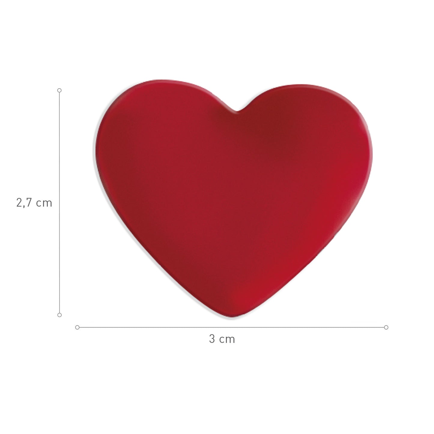 RED HEART 2D BLACK CHOCOLATE 30X27MM