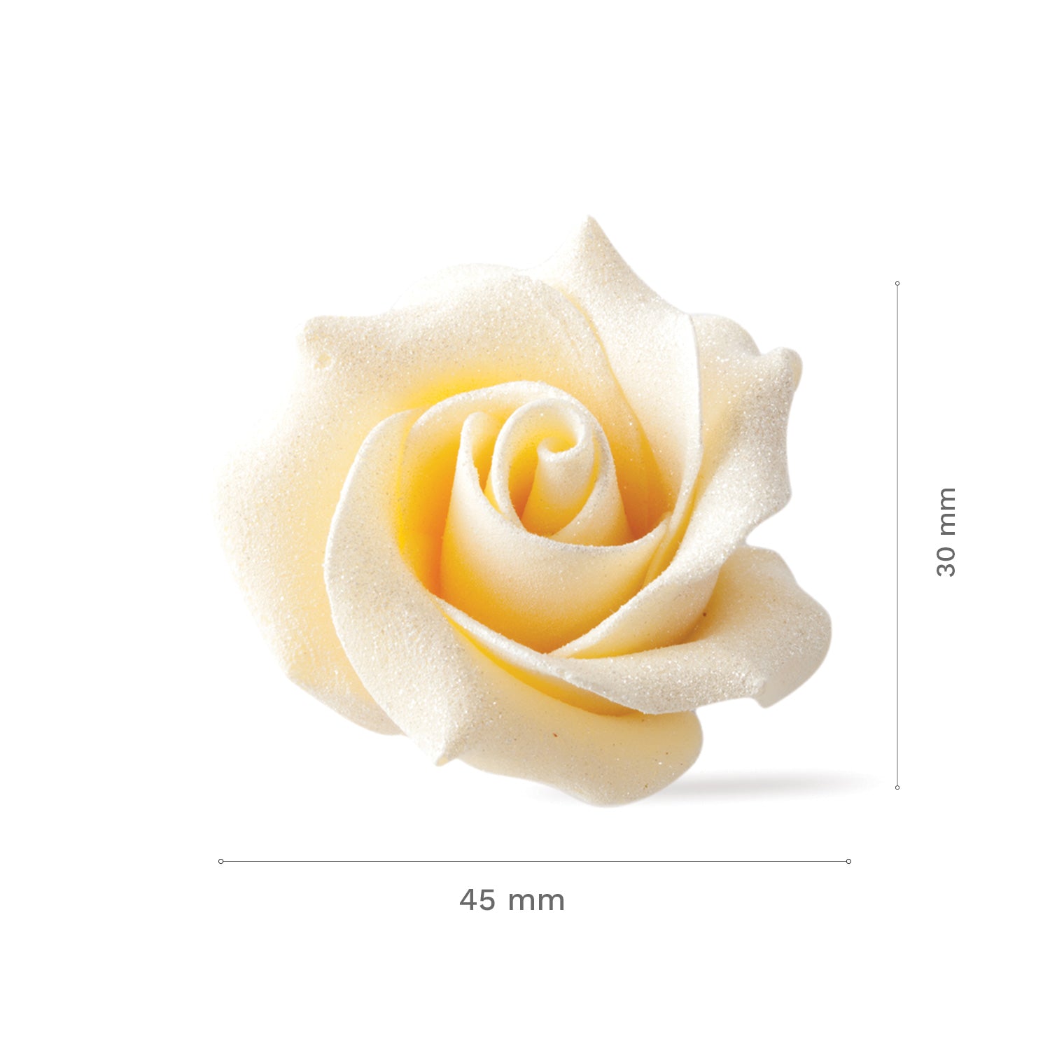 ROSA DE CHOCOLATE BLANCO PERLADO 45X30MM