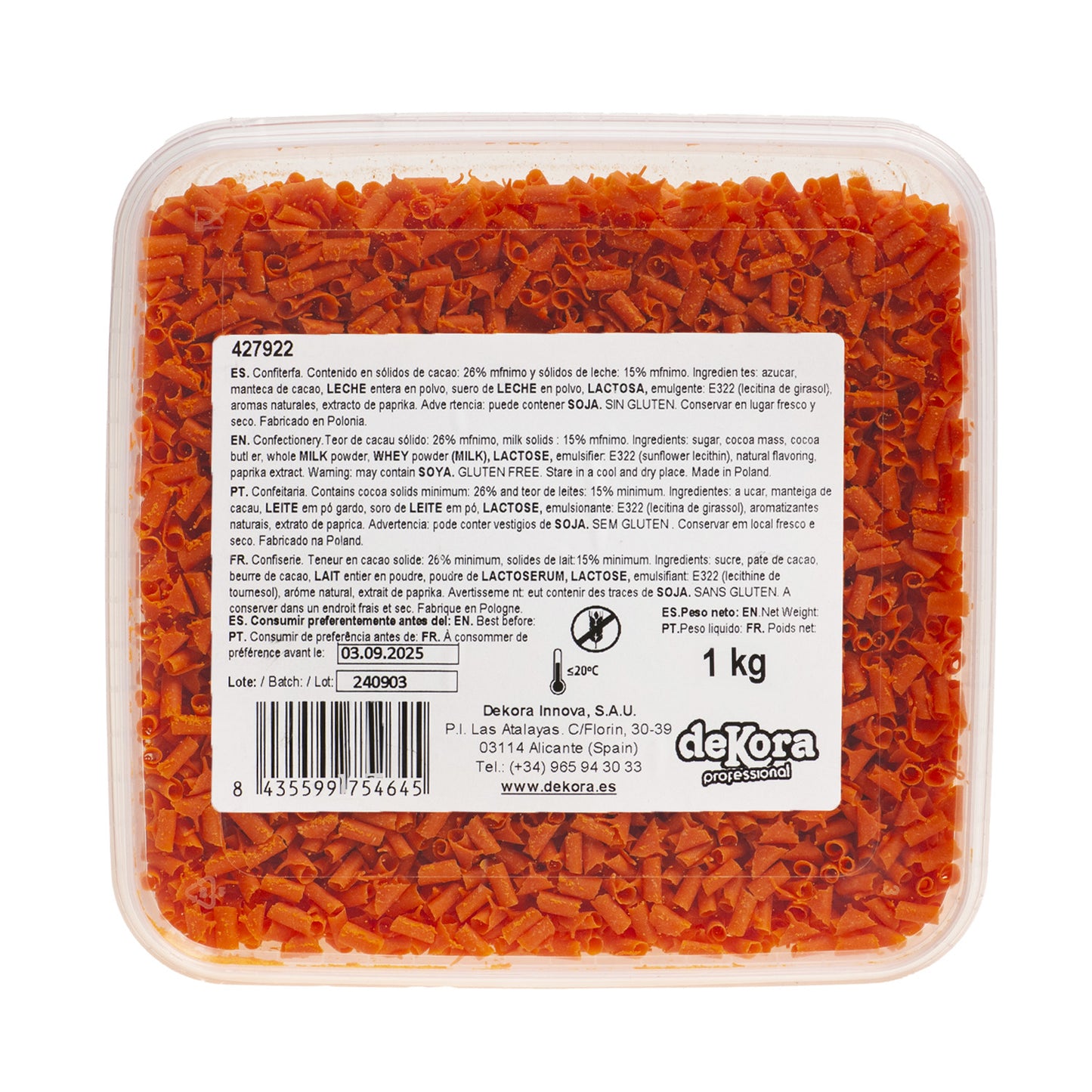 RIZO DE CHOCOLATE SABOR NARANJA 1KG