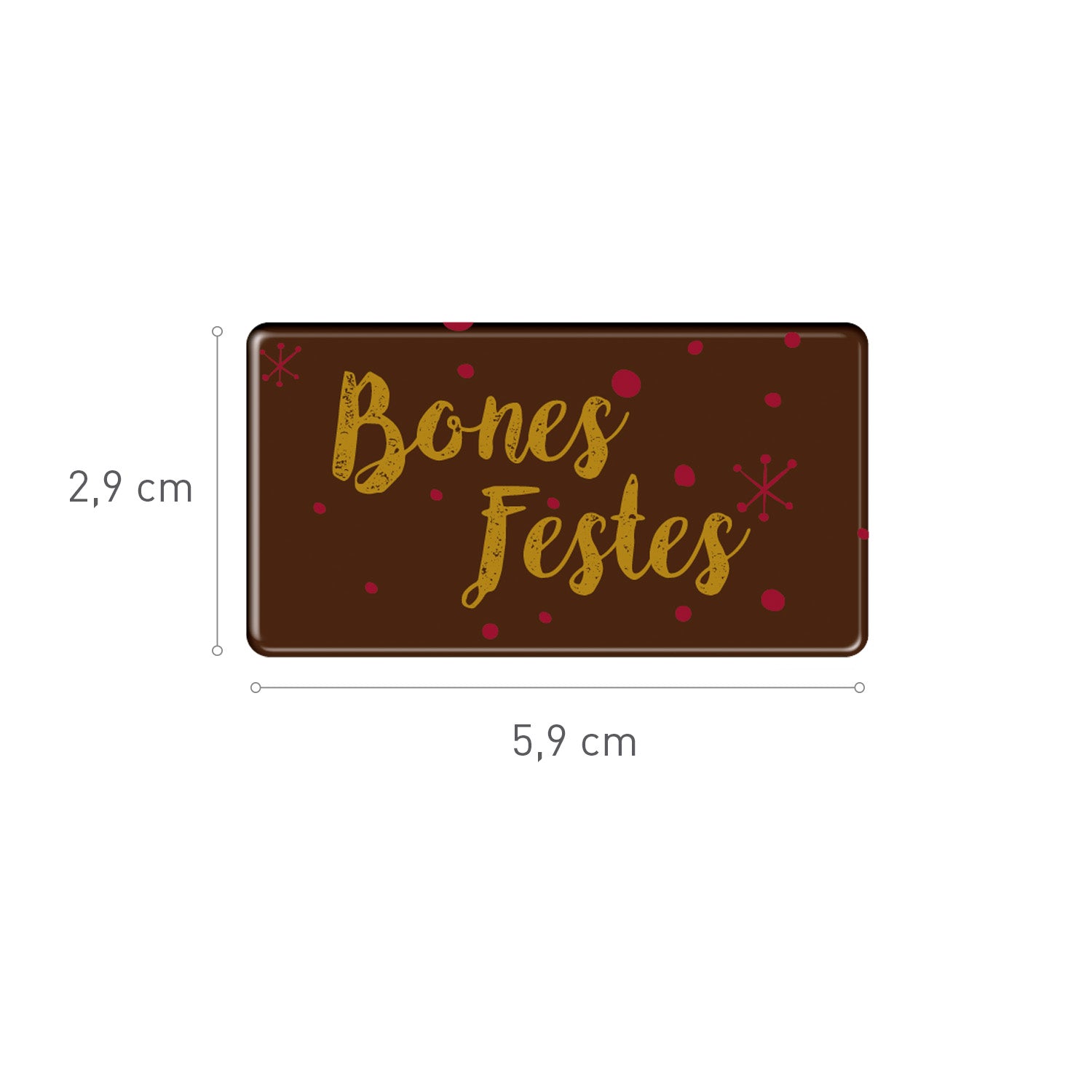 CHOCOLATE PRETO NATAL BONES FESTES 59X29MM