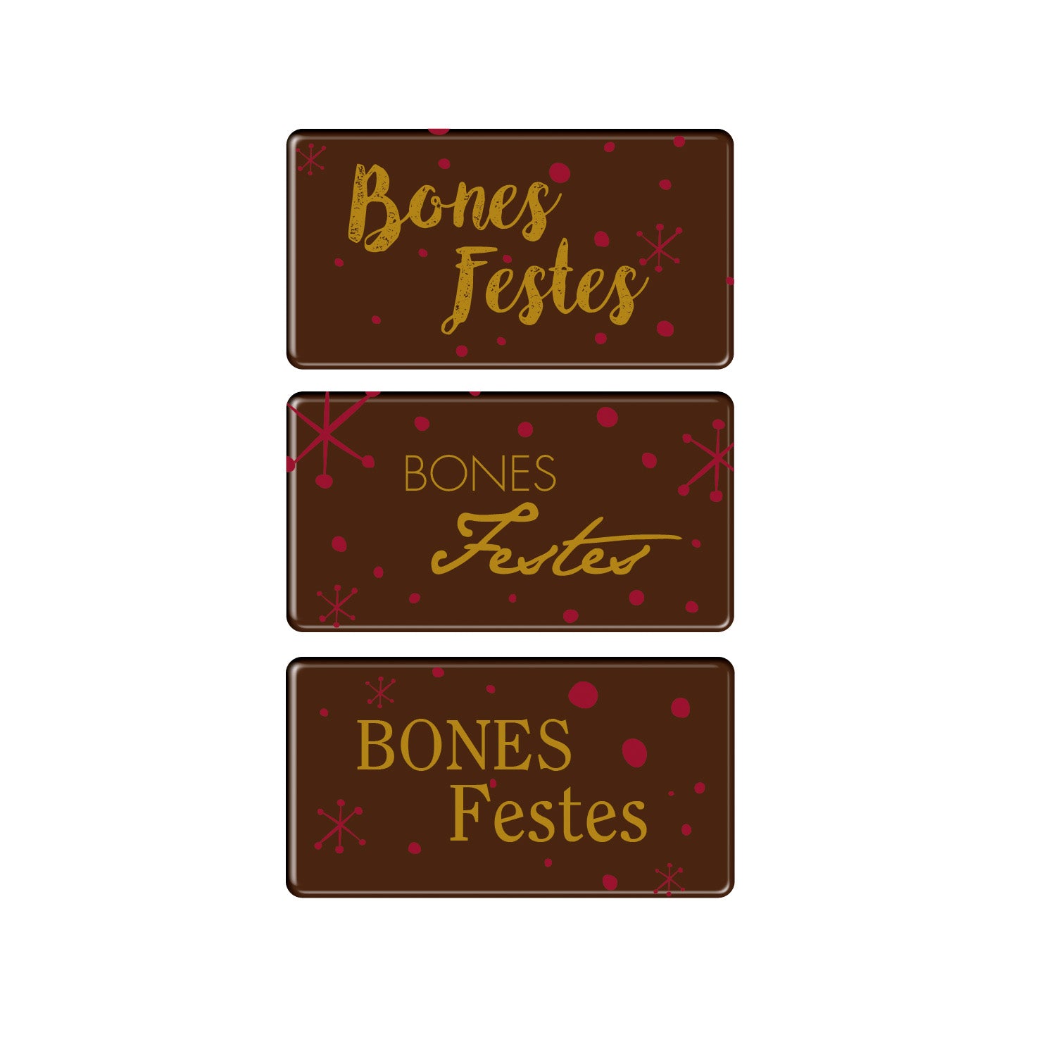 DARK CHOCOLATE CHRISTMAS BONES FESTES 59X29MM