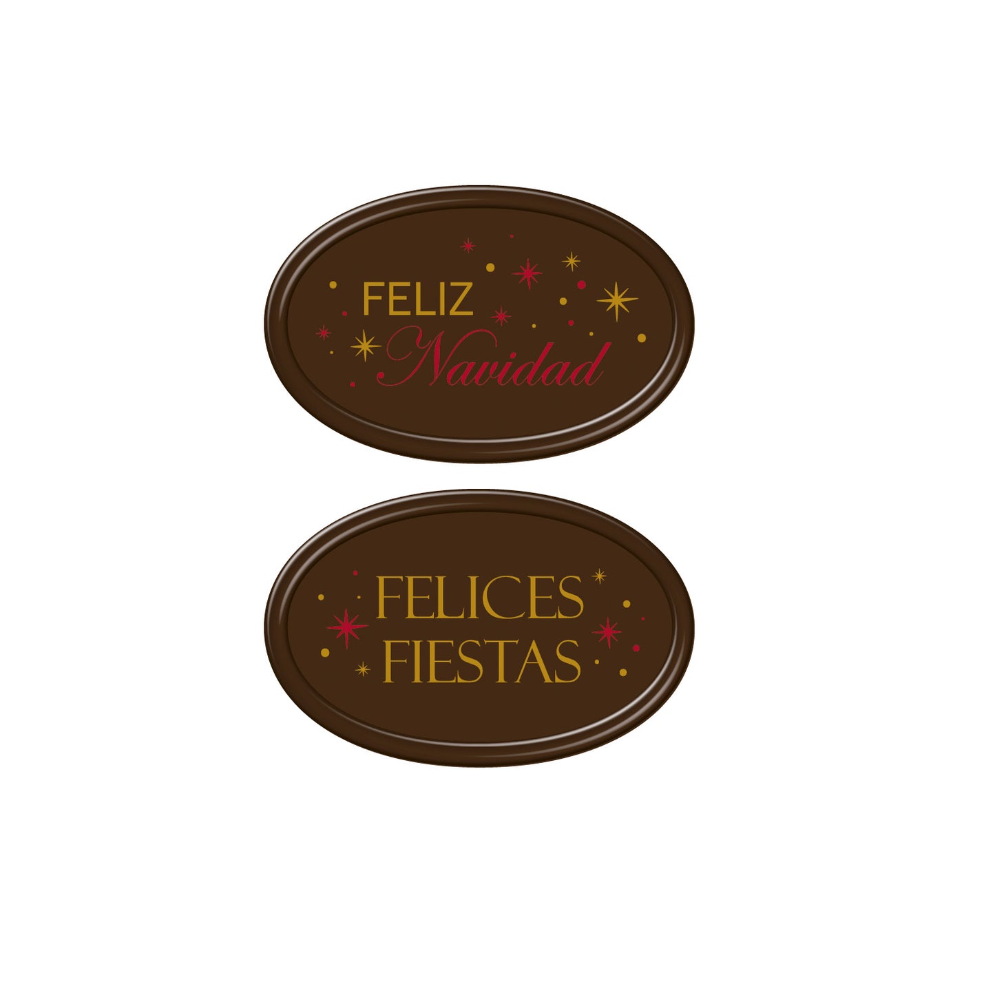 DARK CHOCOLATE DECORATION FELIZ NAVIDAD 55X35MM