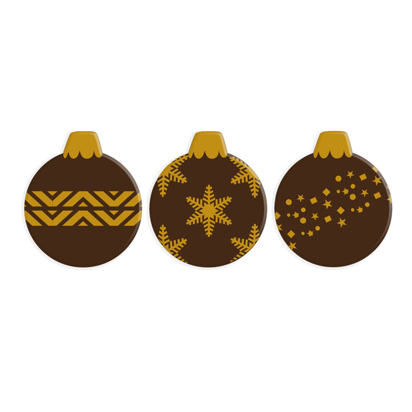 BOLA DE NATAL DE CHOCOLATE ESCURO 2D 25X30MM