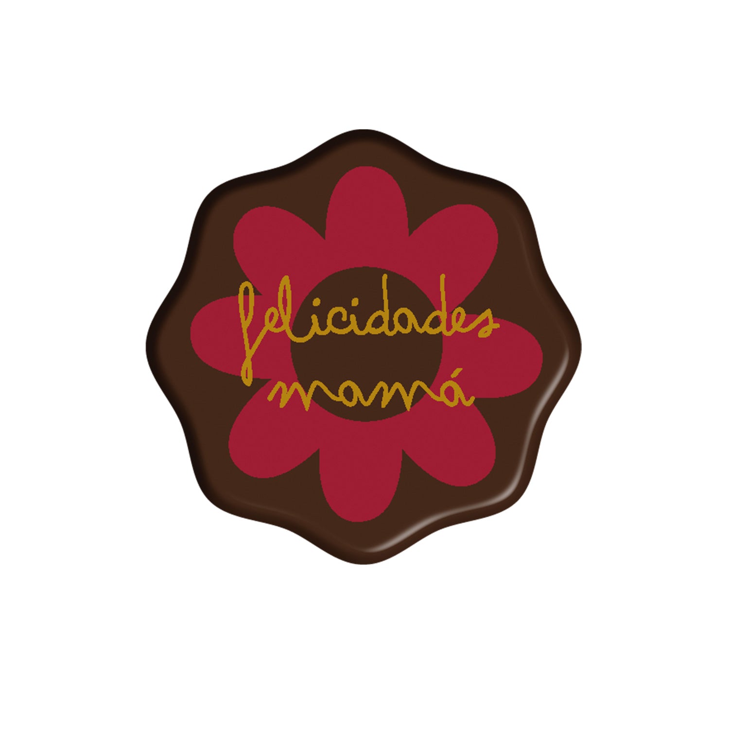 FLOR CHOCOLATE PRETO FELICIDADES MAMÁ 45X45