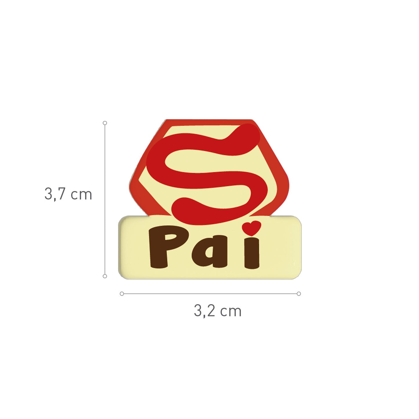 PLACA DE CHOCOLATE BLANCO SUPER PAI 32X37MM