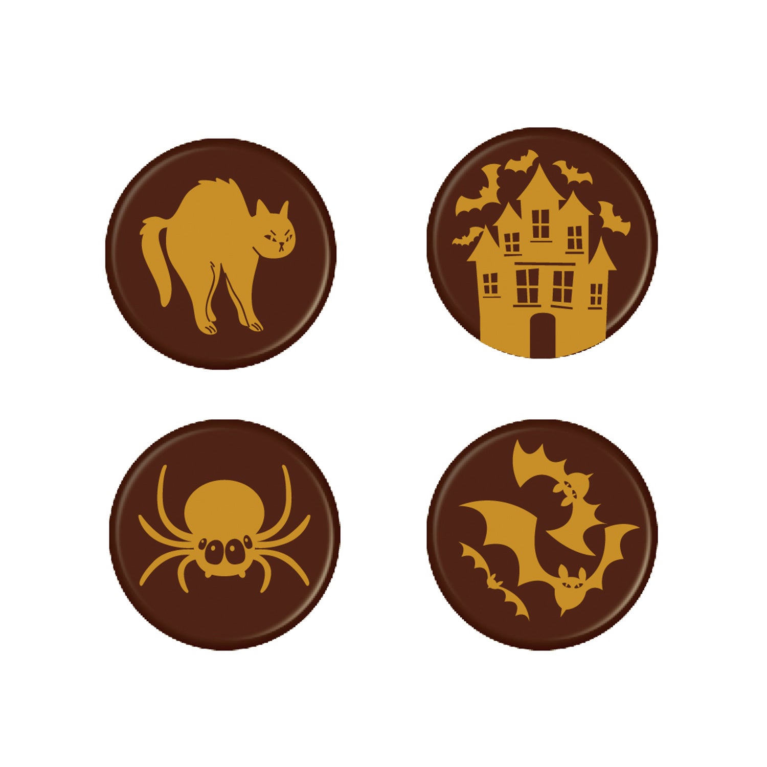 MIX DISCHI CIOCCOLATO FONDENTE HALLOWEEN Ø 30MM