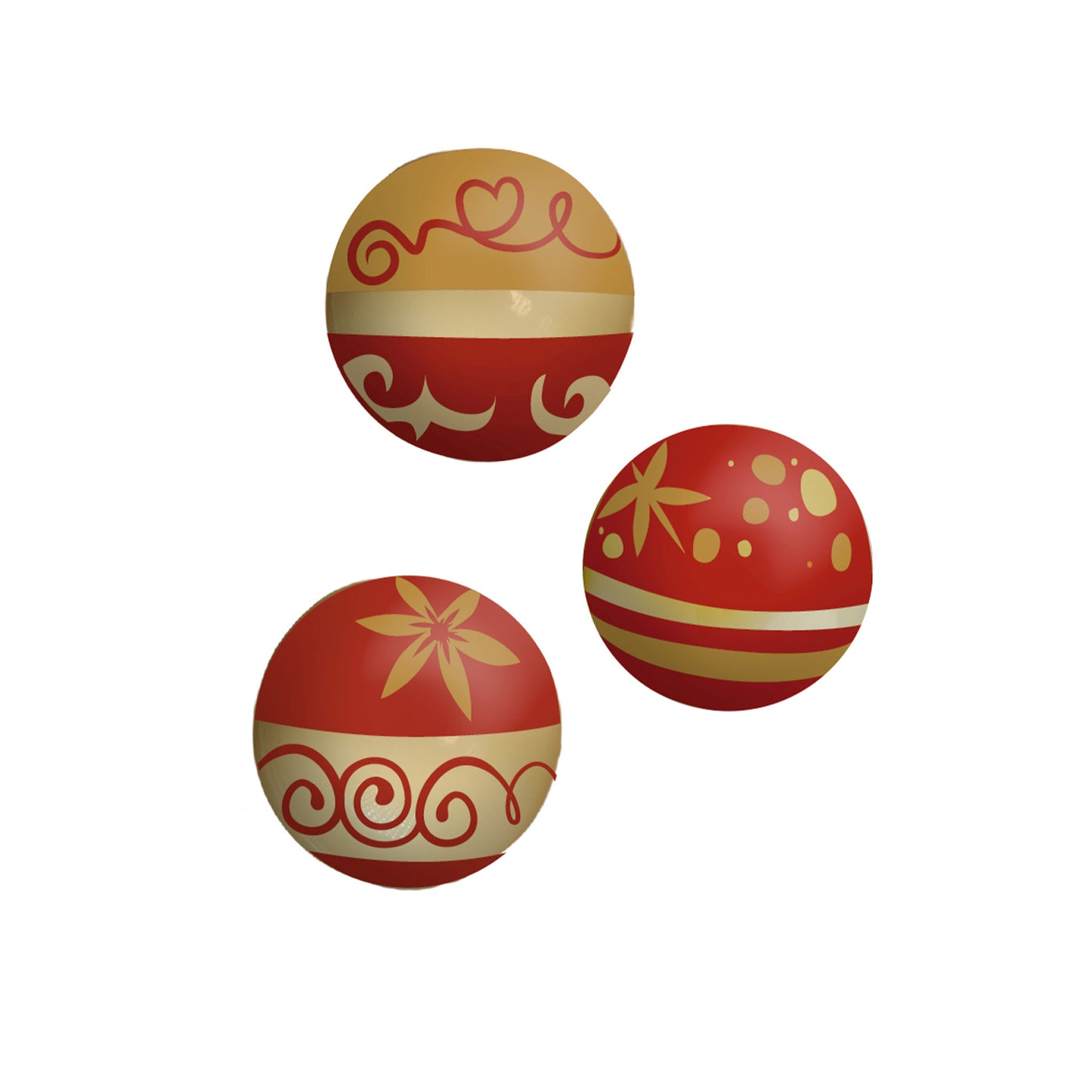 DECORACION CHOCO BLANCO SURTIDO BOLAS NAVIDAD 3D 3MOD 40UDS