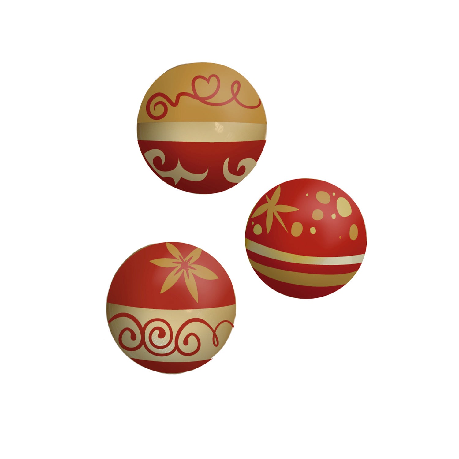 DECORACION CHOCO BLANCO SURTIDO BOLAS NAVIDAD 3D 3MOD 40UDS