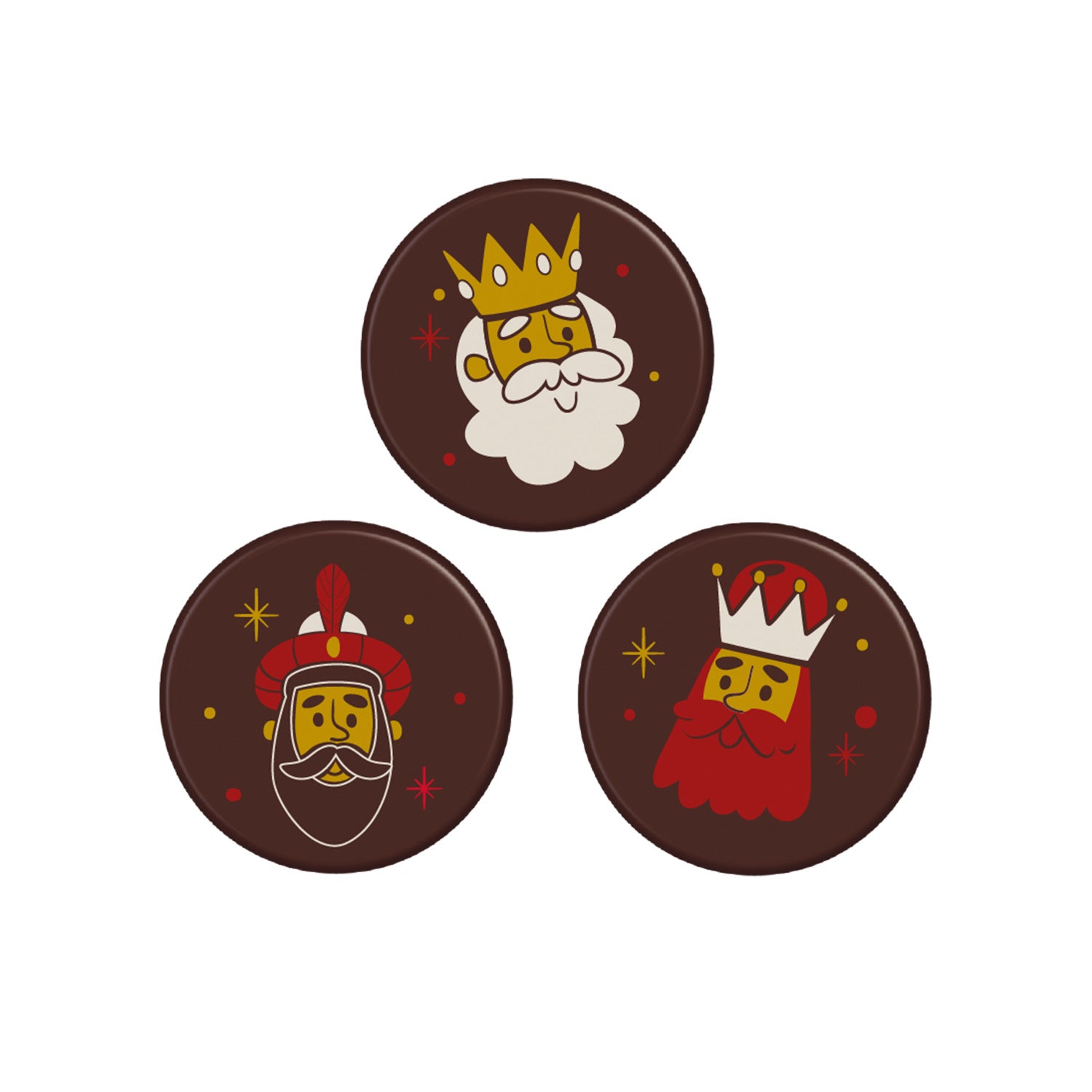 THE WISE KINGS DARK CHOCOLATE DISCS Ø 30MM