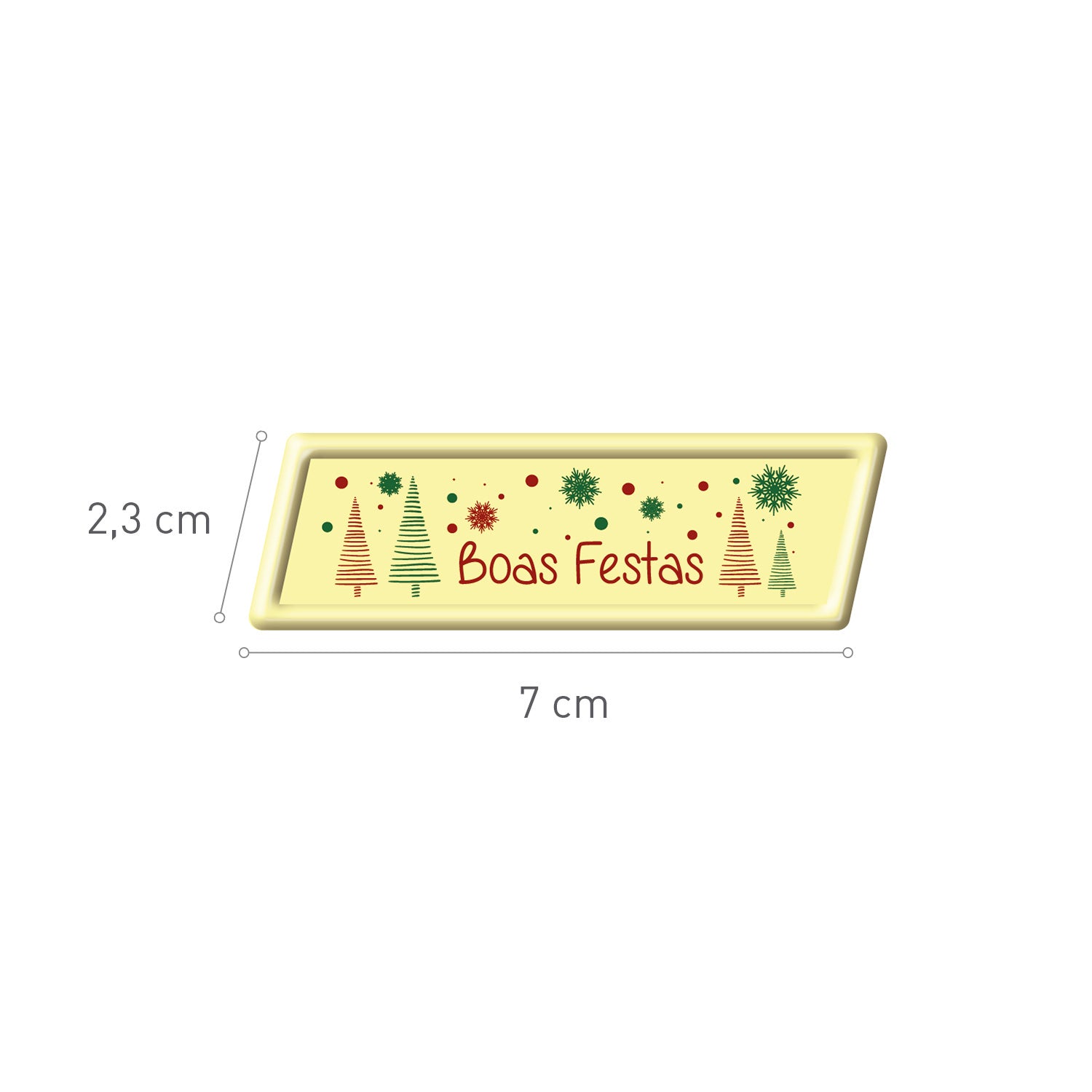 LETREROS CHOCOLATE BRANCO BOAS FESTAS 70X23MM