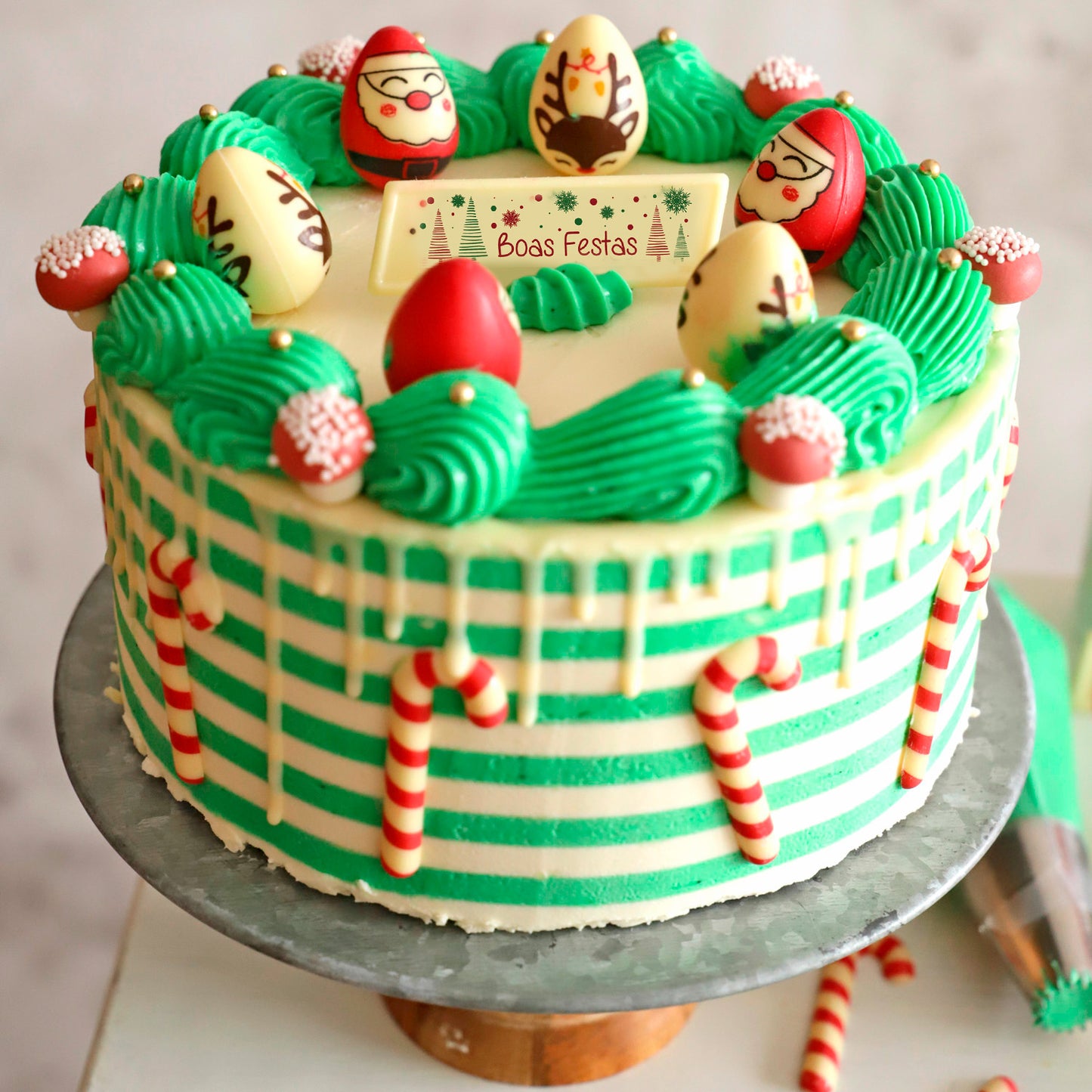 PLAQUES EN CHOCOLAT BLANC BOAS FESTAS 70X23MM