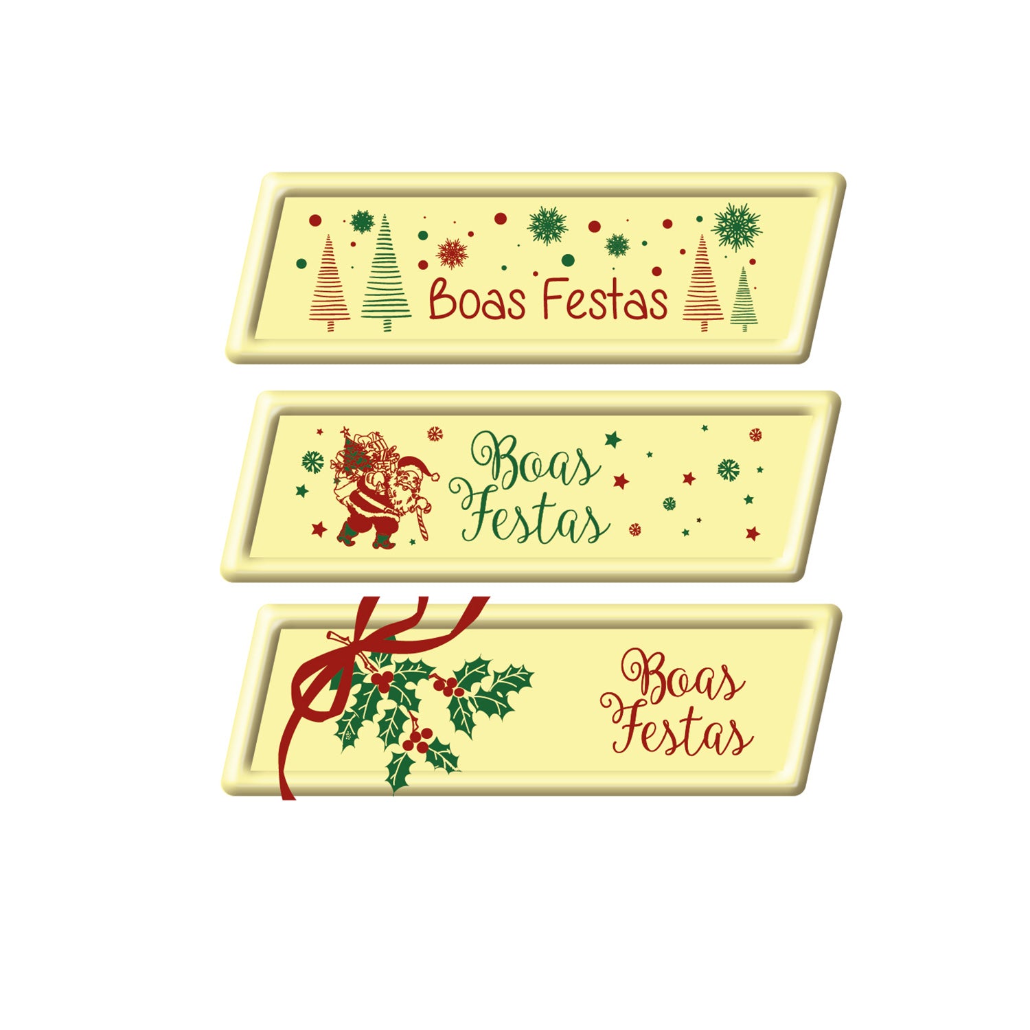 LETREROS CHOCOLATE BRANCO BOAS FESTAS 70X23MM
