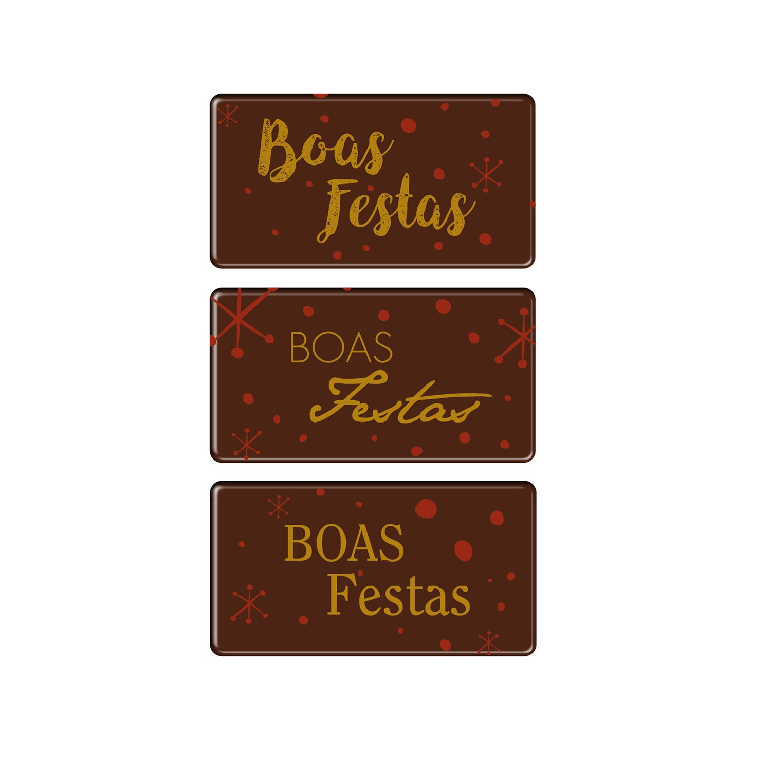 PLACA DE CHOCOLATE PRETO BOAS FESTAS 54X29MM