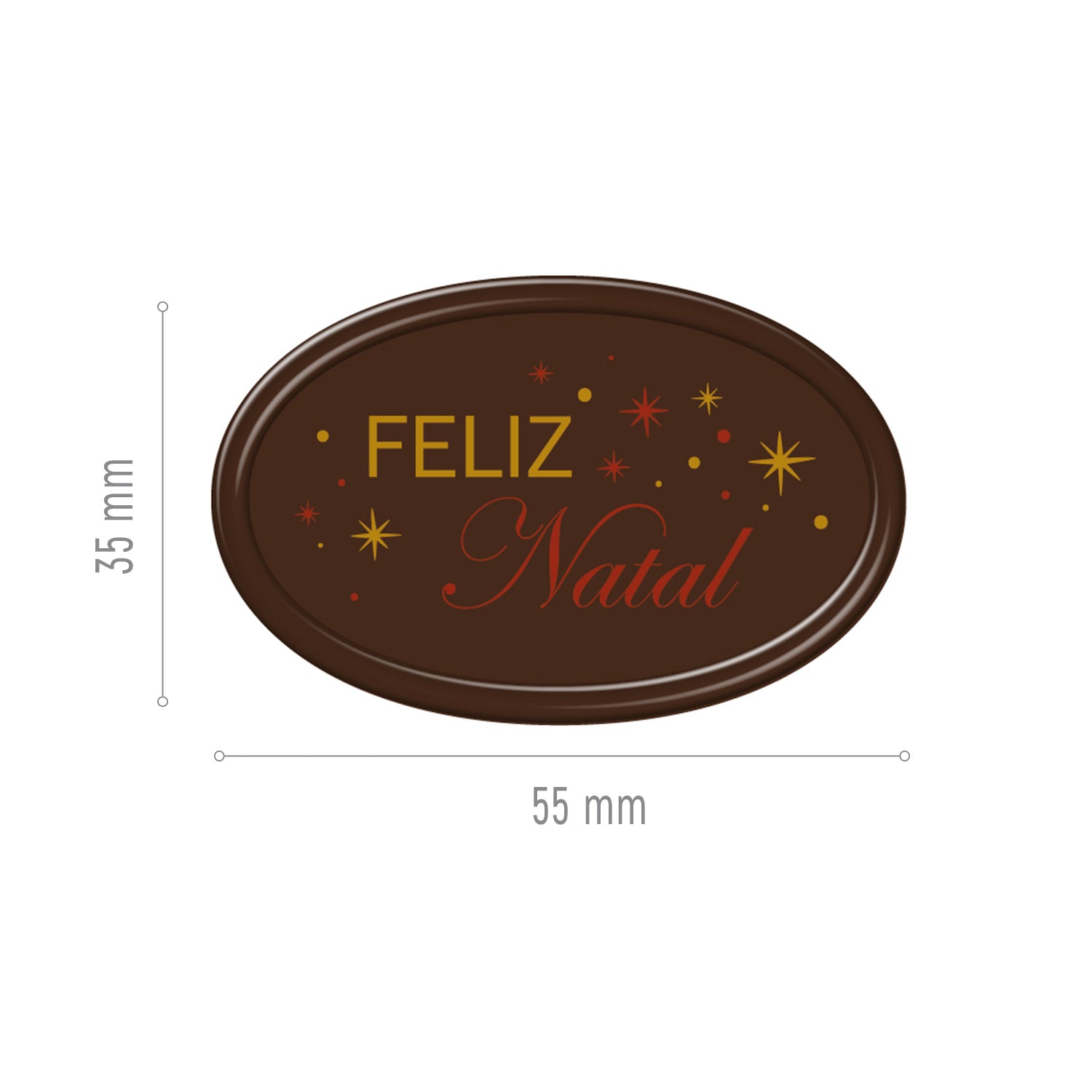 LETRERO CHOCOLATE NEGRO FELIZ NATAL 55X35MM