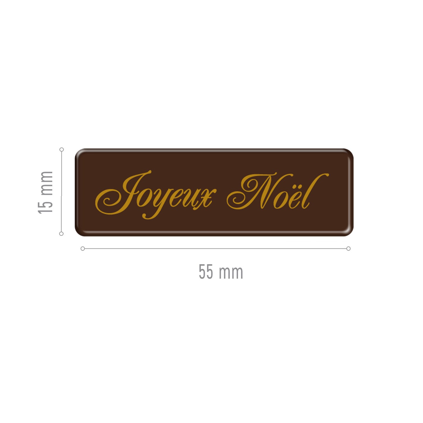 LETRERO CHOCOLATE NEGRO JOYEUX NOËL 54X17MM
