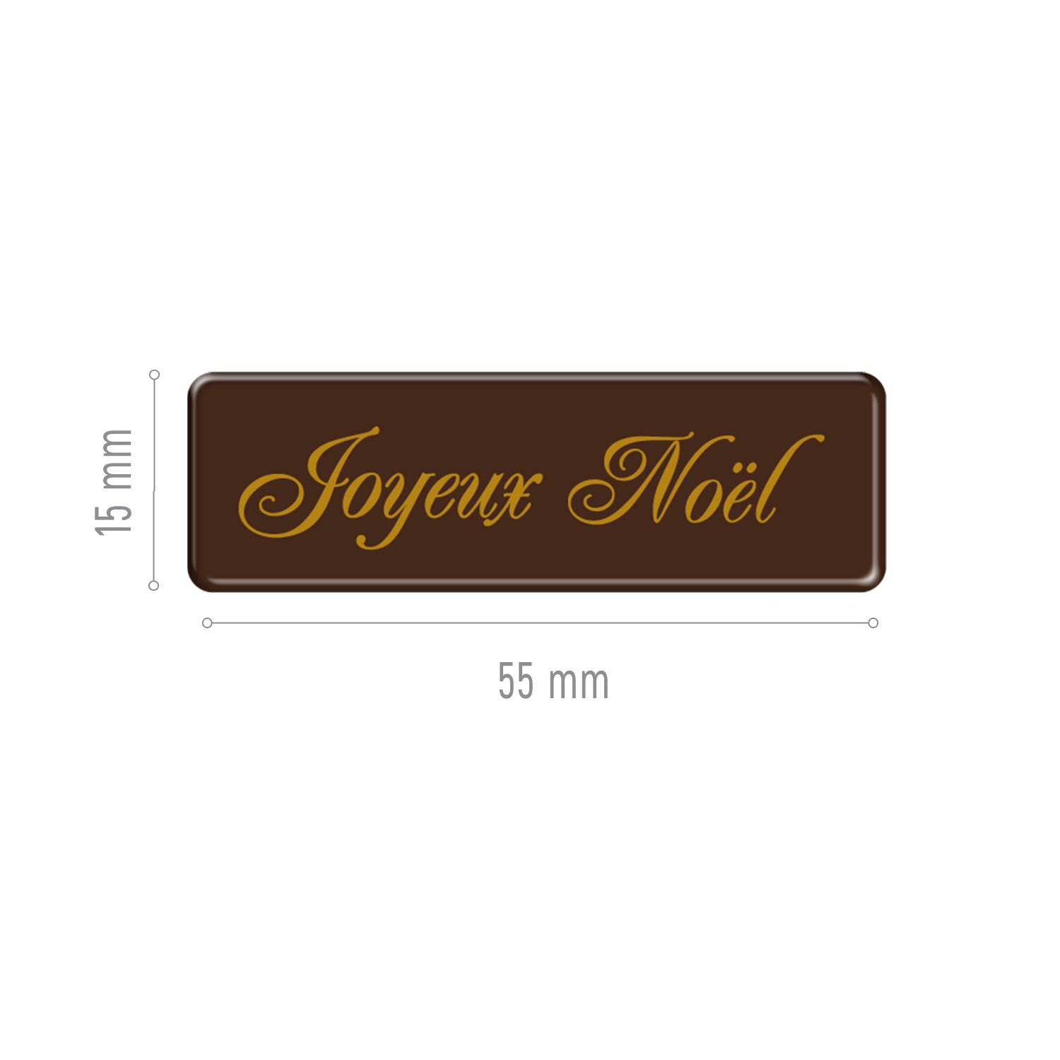 LETRERO CHOCOLATE NEGRO JOYEUX NOËL 54X17MM