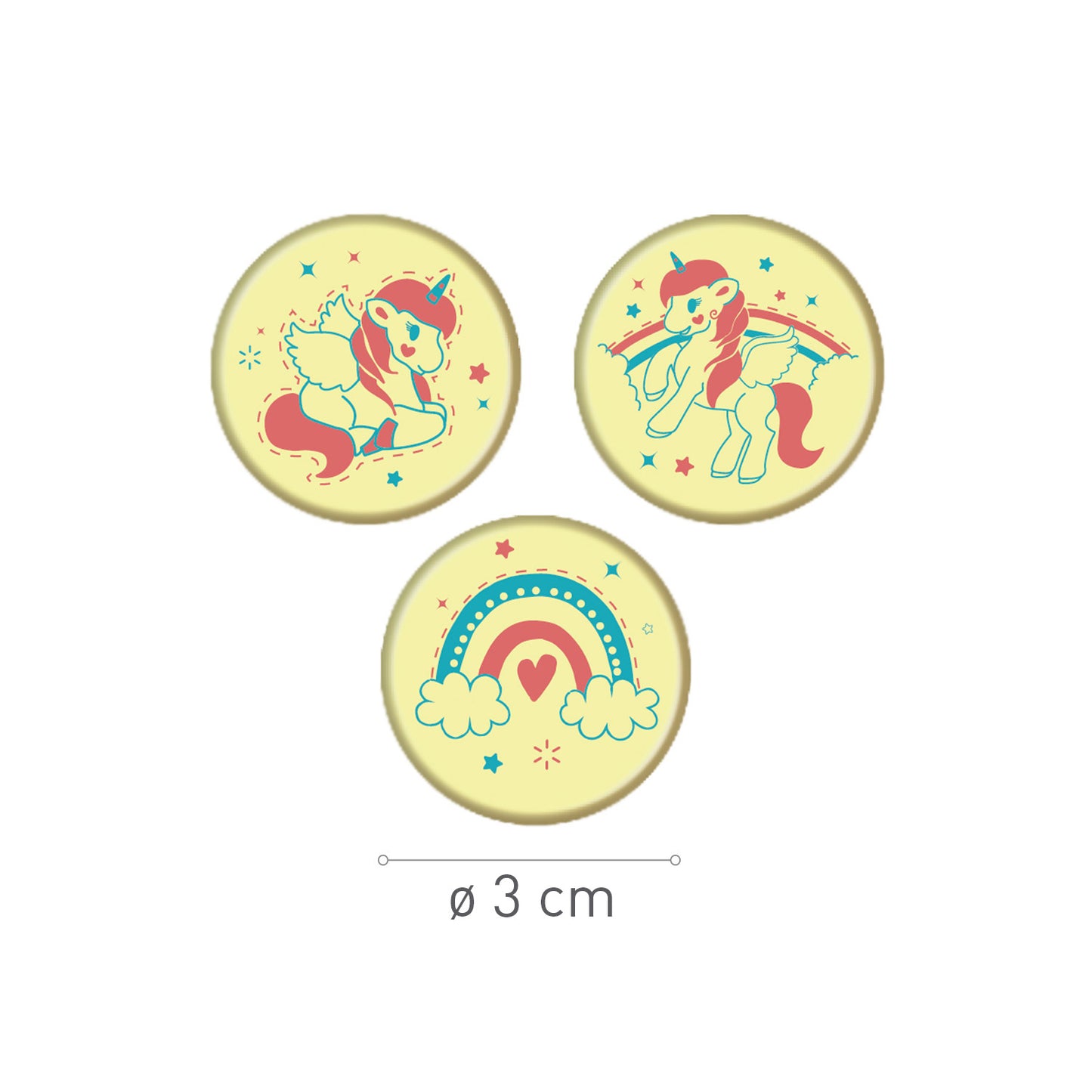 SURTIDO CHOCOLATE BLANCO UNICORNIO Ø 30MM