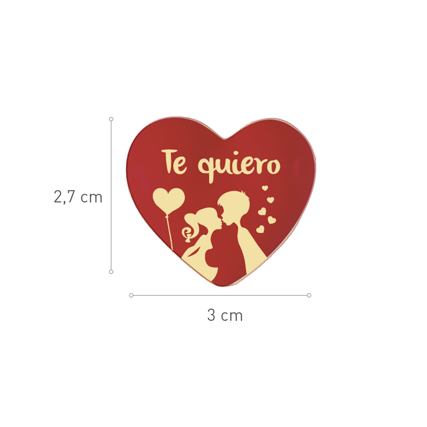 WHITE CHOCOLATE HEART KISSING COUPLE 30X27MM