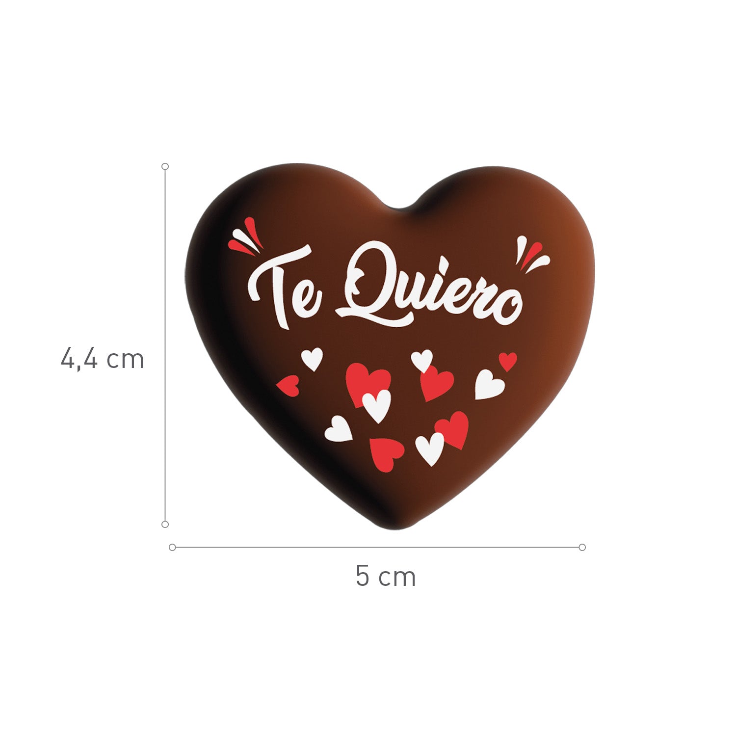CORAZÓN DE CHOCOLATE NEGRO TE QUIERO 50X44MM